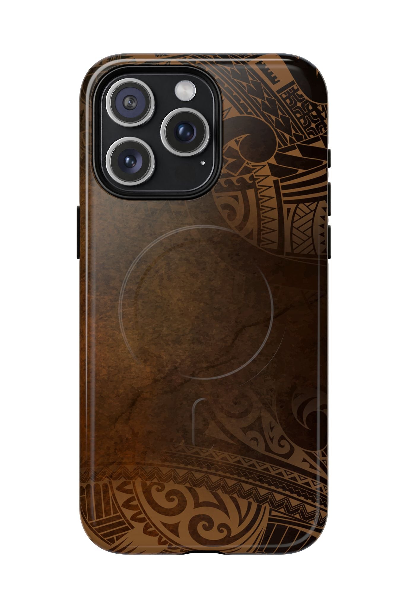 Aloha Aina MagSafe iPhone Case iPhone 15 Pro Max Glossy - Hawaiian Earth Tone Polynesian Tribal Design - The Local Banyan
