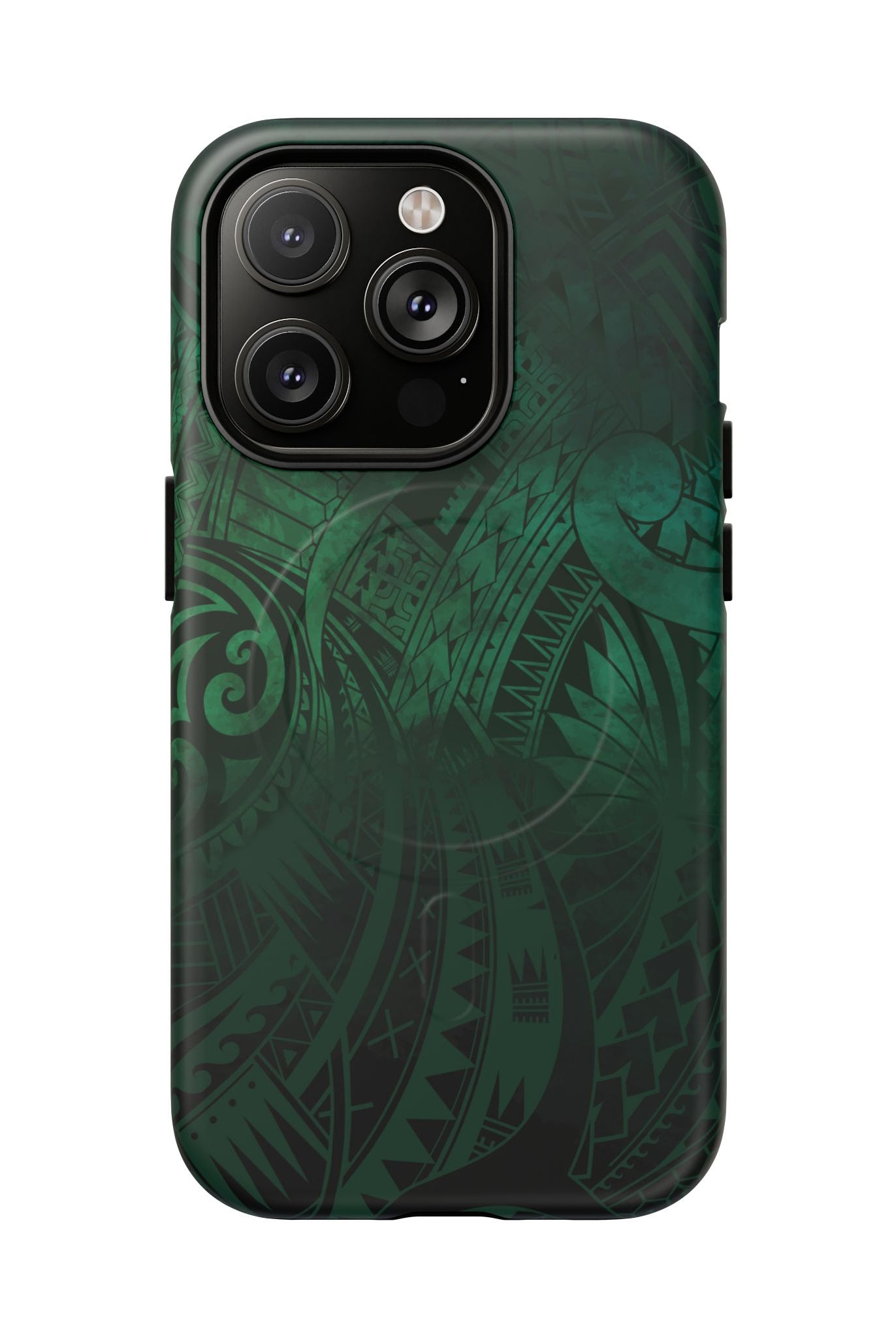 Nahele Spirit MagSafe iPhone Case iPhone 14 Pro Matte - Hawaiian Forest Green Polynesian Tribal Design - The Local Banyan