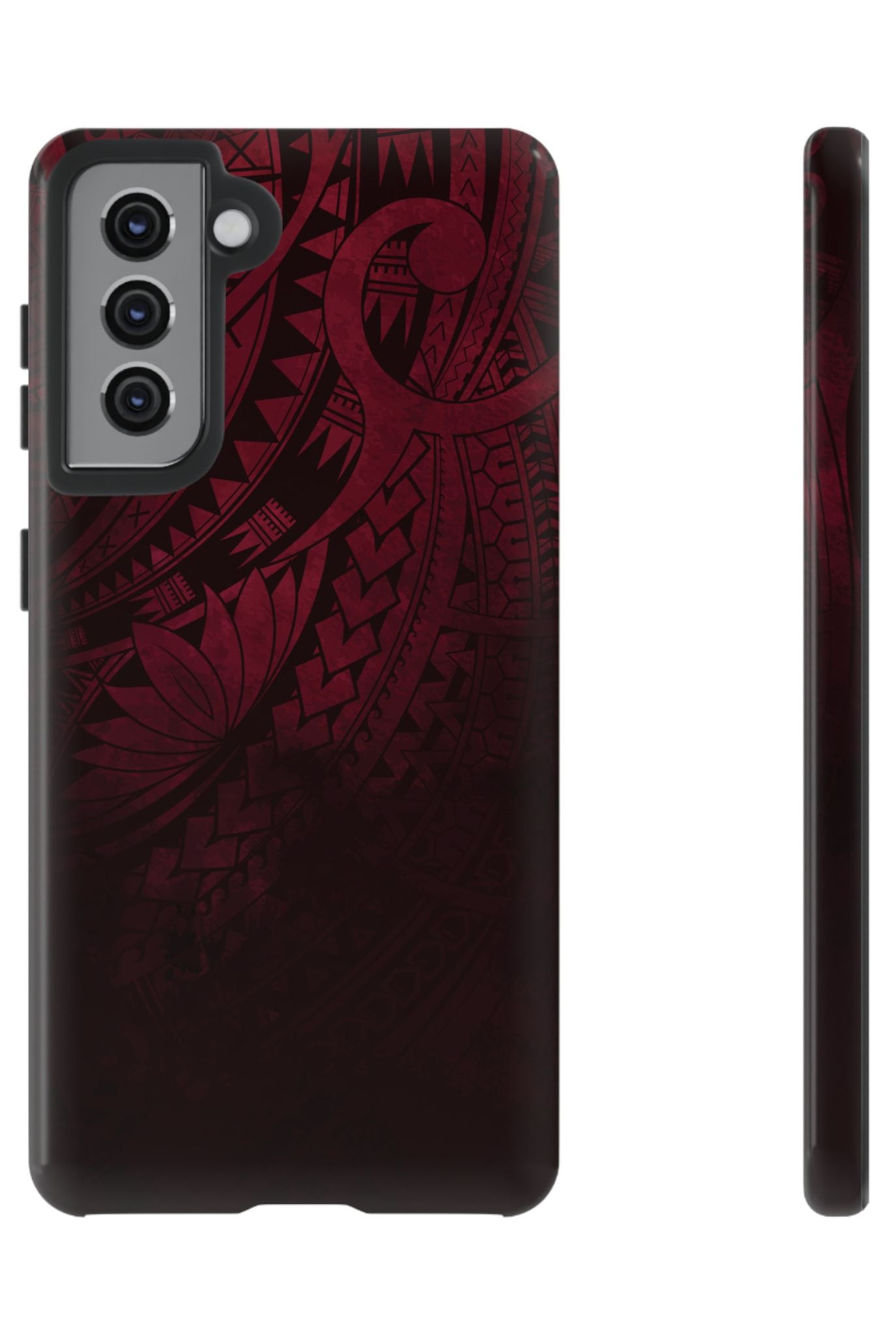 Eternal Ember Tough Samsung Galaxy Case Samsung Galaxy S21 Glossy - Hawaiian Red Tribal Polynesian Design - The Local Banyan