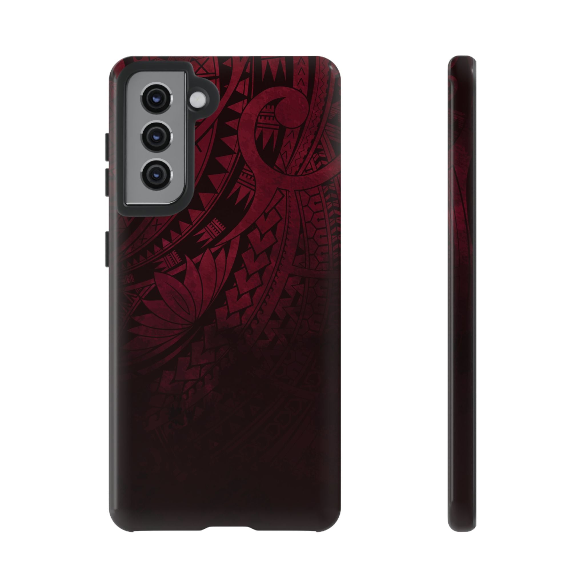 Eternal Ember Tough Samsung Galaxy Case Samsung Galaxy S21 Glossy - Hawaiian Red Tribal Polynesian Design - The Local Banyan