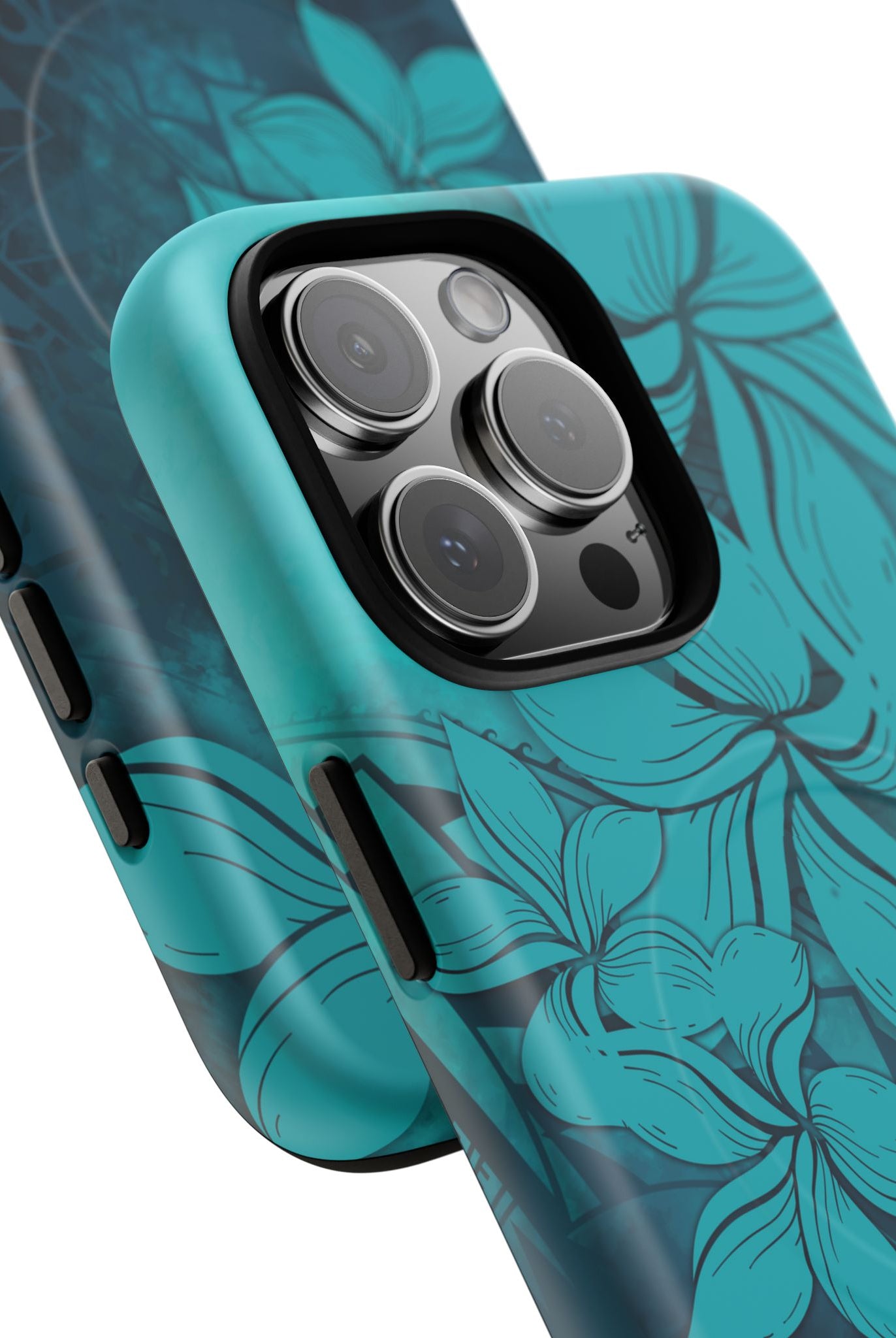 Moana Bloom MagSafe iPhone Case Side View - Dual Layer Drop Protection Hawaiian Phone Case - The Local Banyan