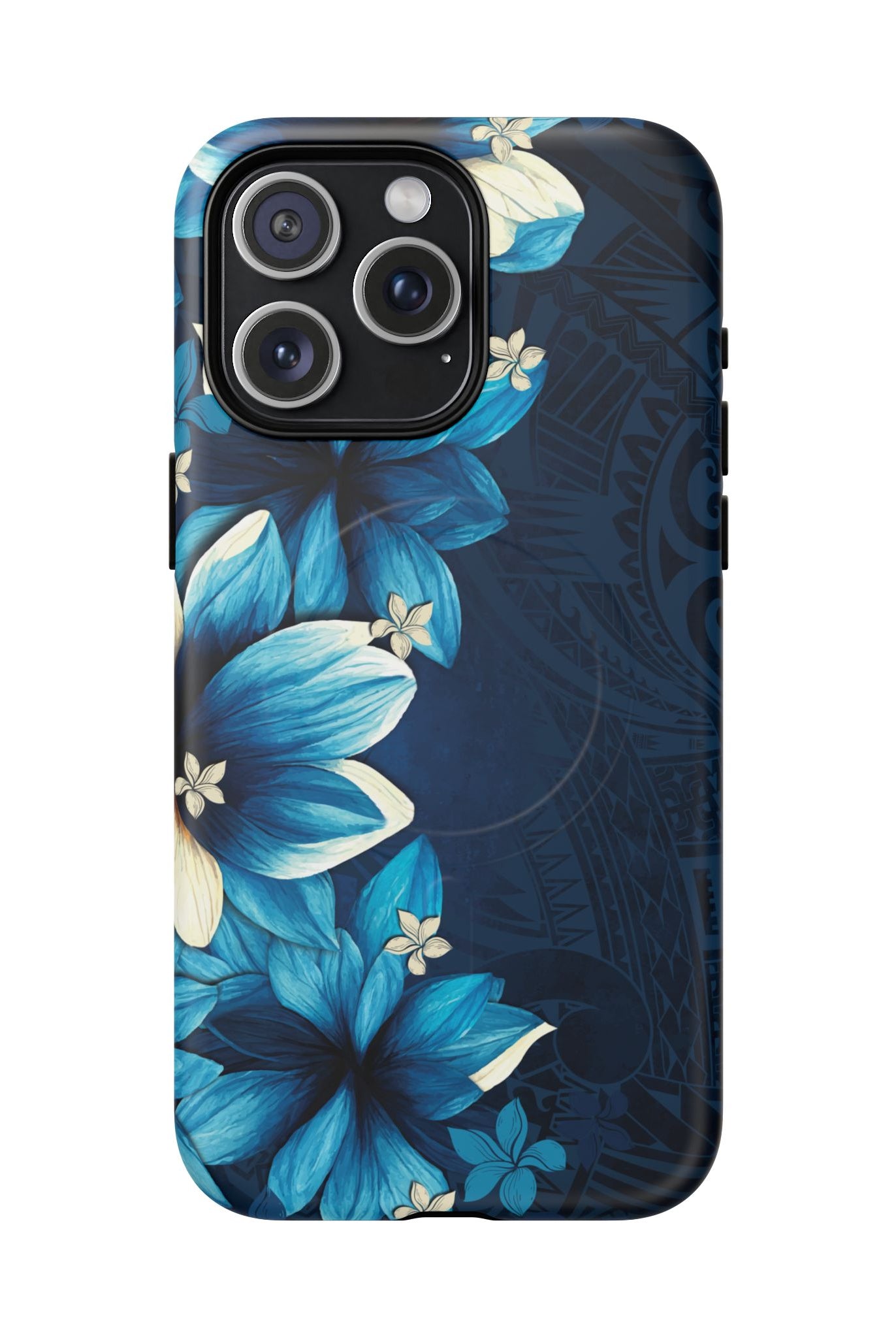 Leilani Nights MagSafe iPhone Case iPhone 15 Pro Max Matte - Hawaiian Dark Blue Floral Polynesian Design - The Local Banyan