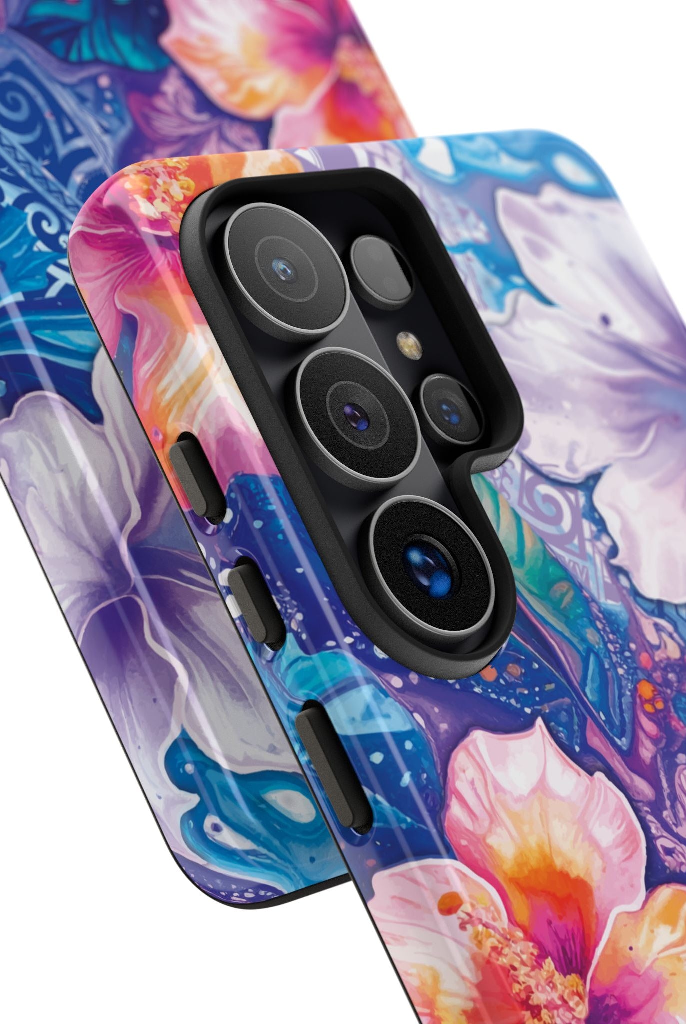 Aloha Wai Tough Samsung Galaxy Case Side View - Dual Layer Drop Protection Hawaiian Phone Case - The Local Banyan