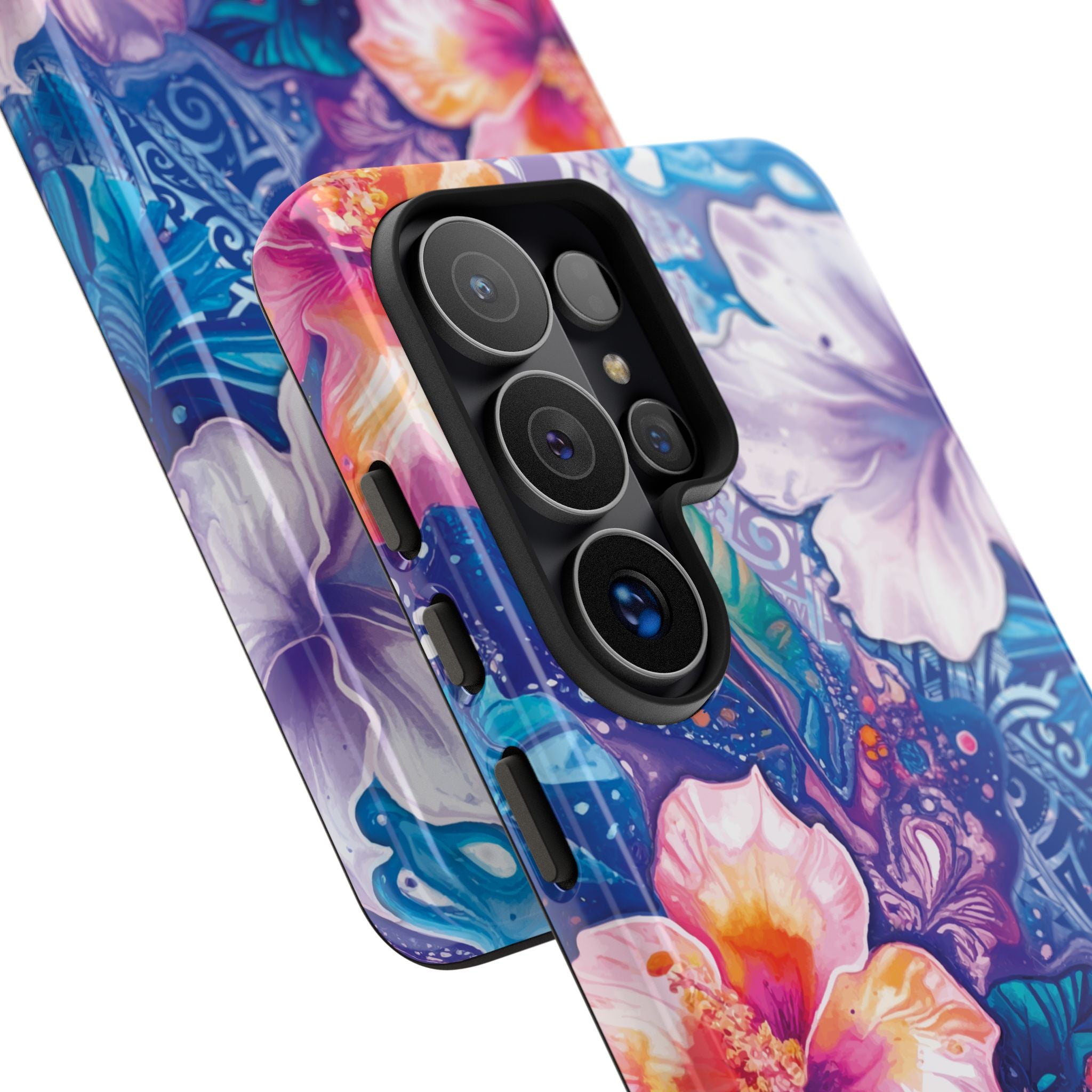 Aloha Wai Tough Samsung Galaxy Case Side View - Dual Layer Drop Protection Hawaiian Phone Case - The Local Banyan