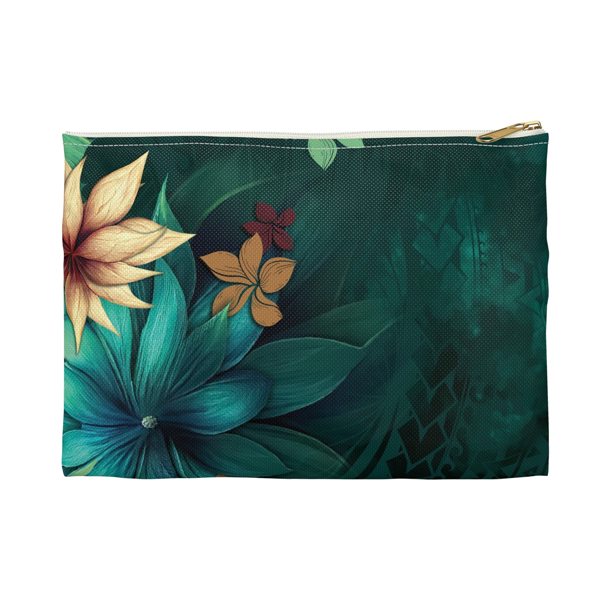 Aloha Whispers Travel Pouch Pouches The Local Banyan Small White zipper