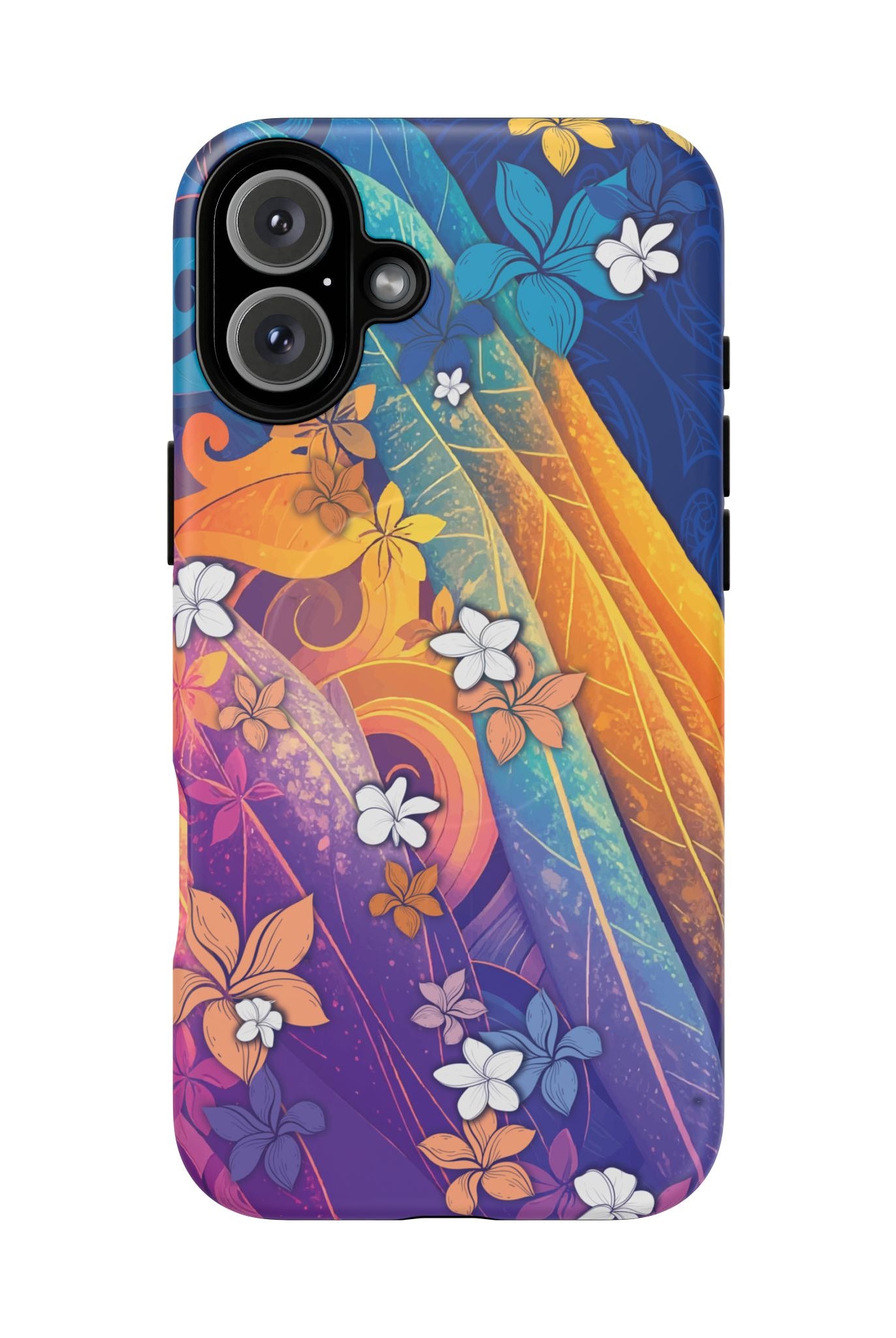 Mauna Sunrise MagSafe iPhone Case iPhone 16 Plus Matte - Hawaiian Colorful Sunrise Plumeria Design - The Local Banyan