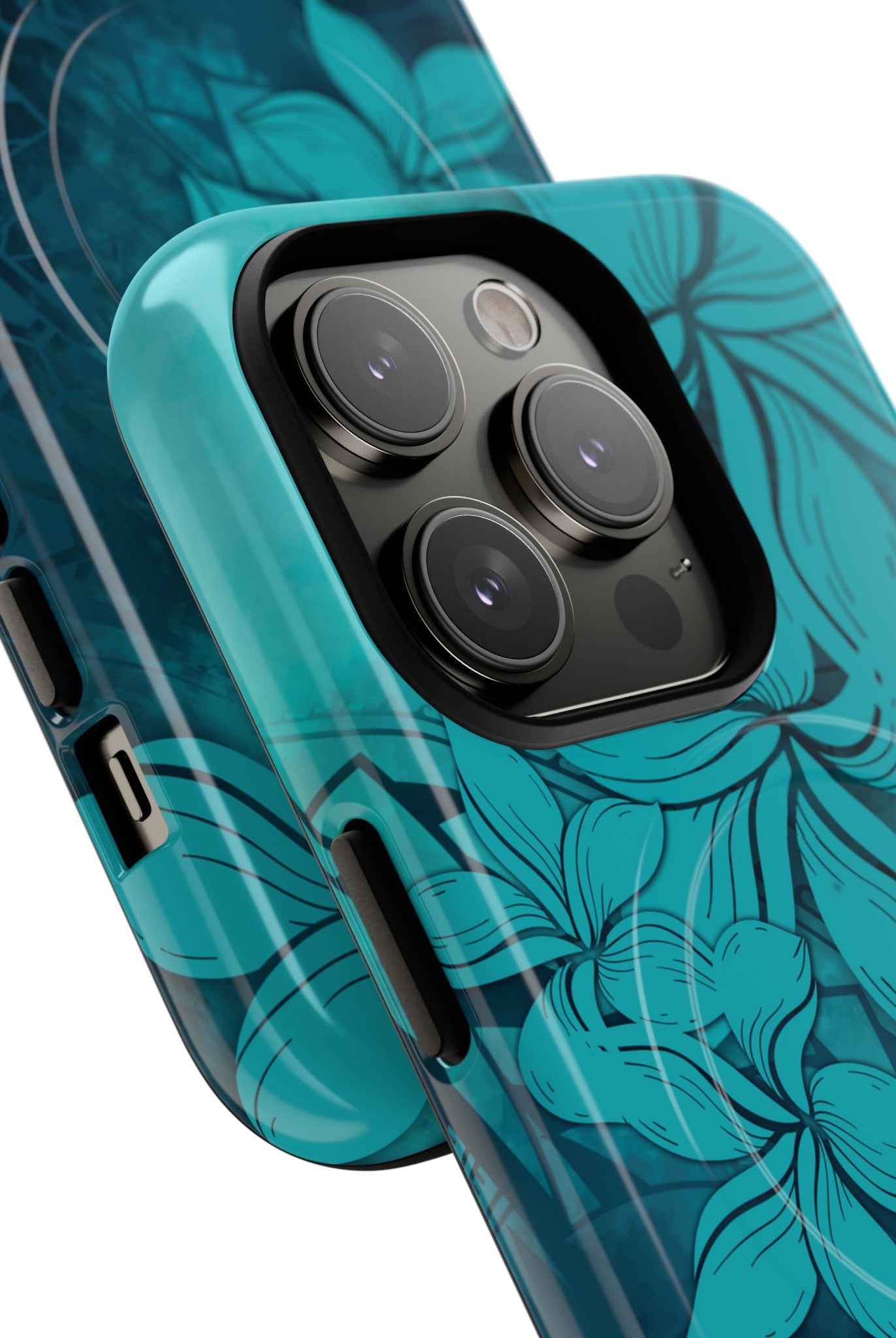 Moana Bloom MagSafe iPhone Case Side View - Dual Layer Drop Protection Hawaiian Phone Case - The Local Banyan