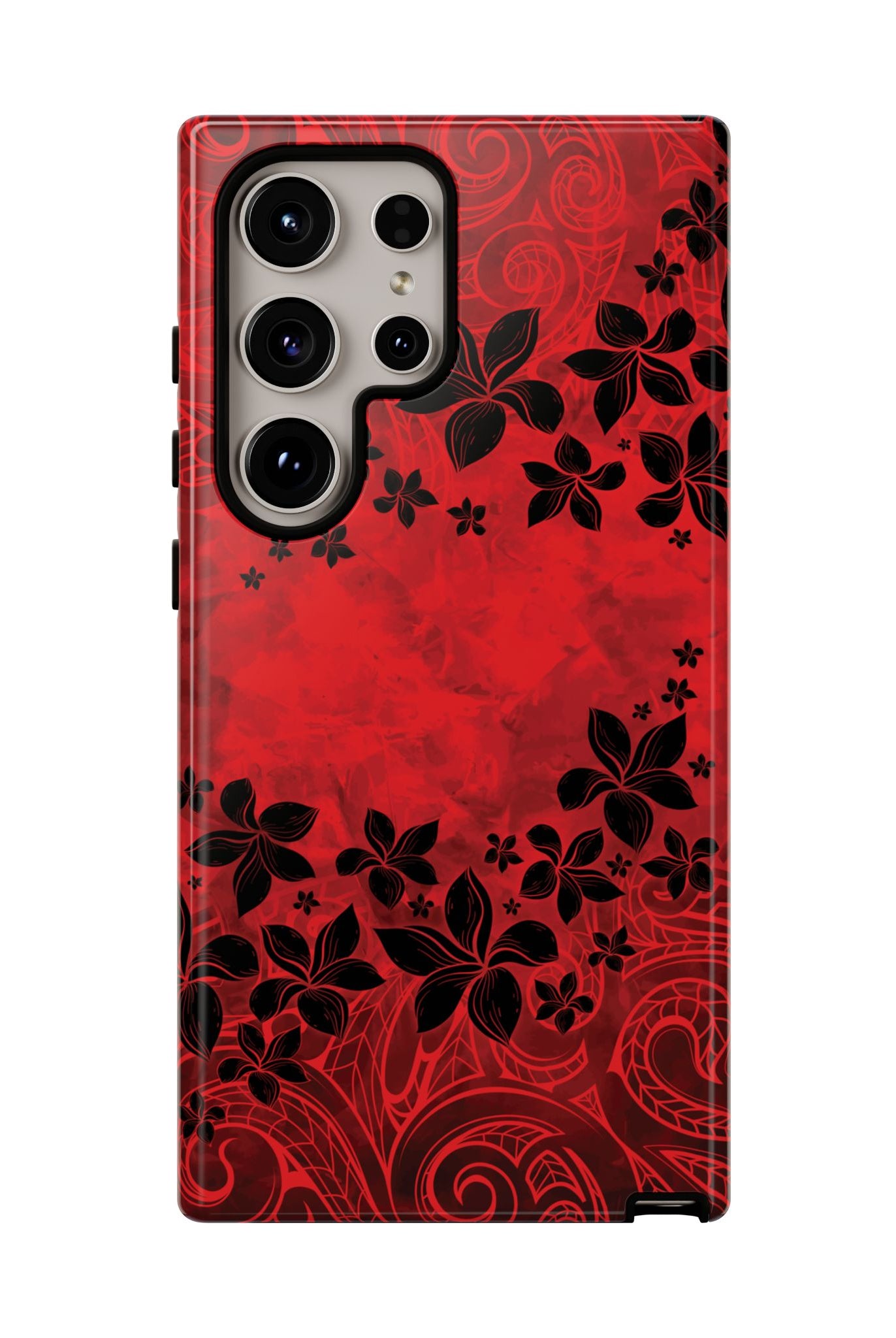 Keahi Pua Tough Samsung Galaxy Case Side View - Dual Layer Drop Protection Hawaiian Phone Case - The Local Banyan