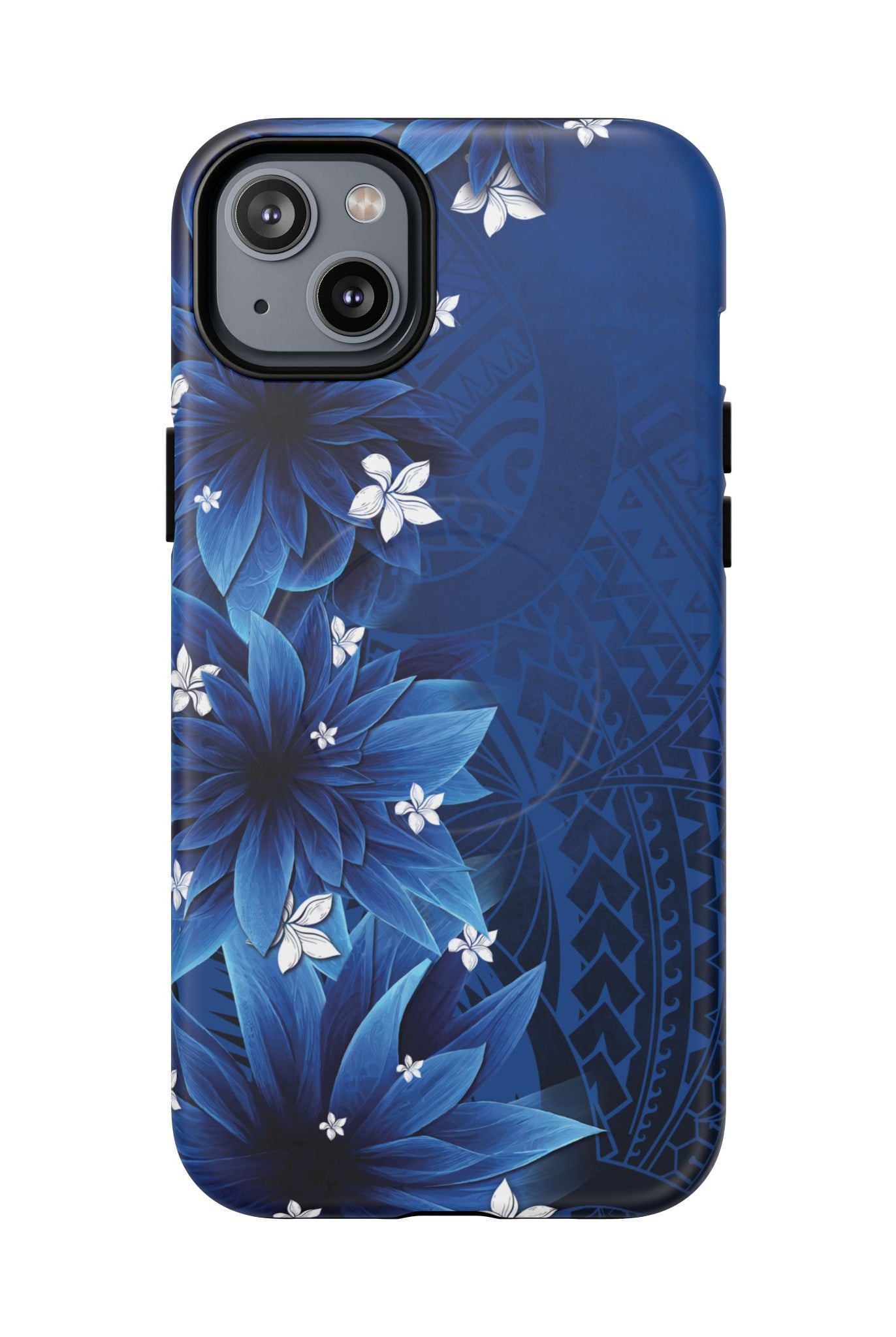Hoku Pua MagSafe iPhone Case iPhone 14 Plus Matte - Hawaiian Blue Star Flower Polynesian Design - The Local Banyan
