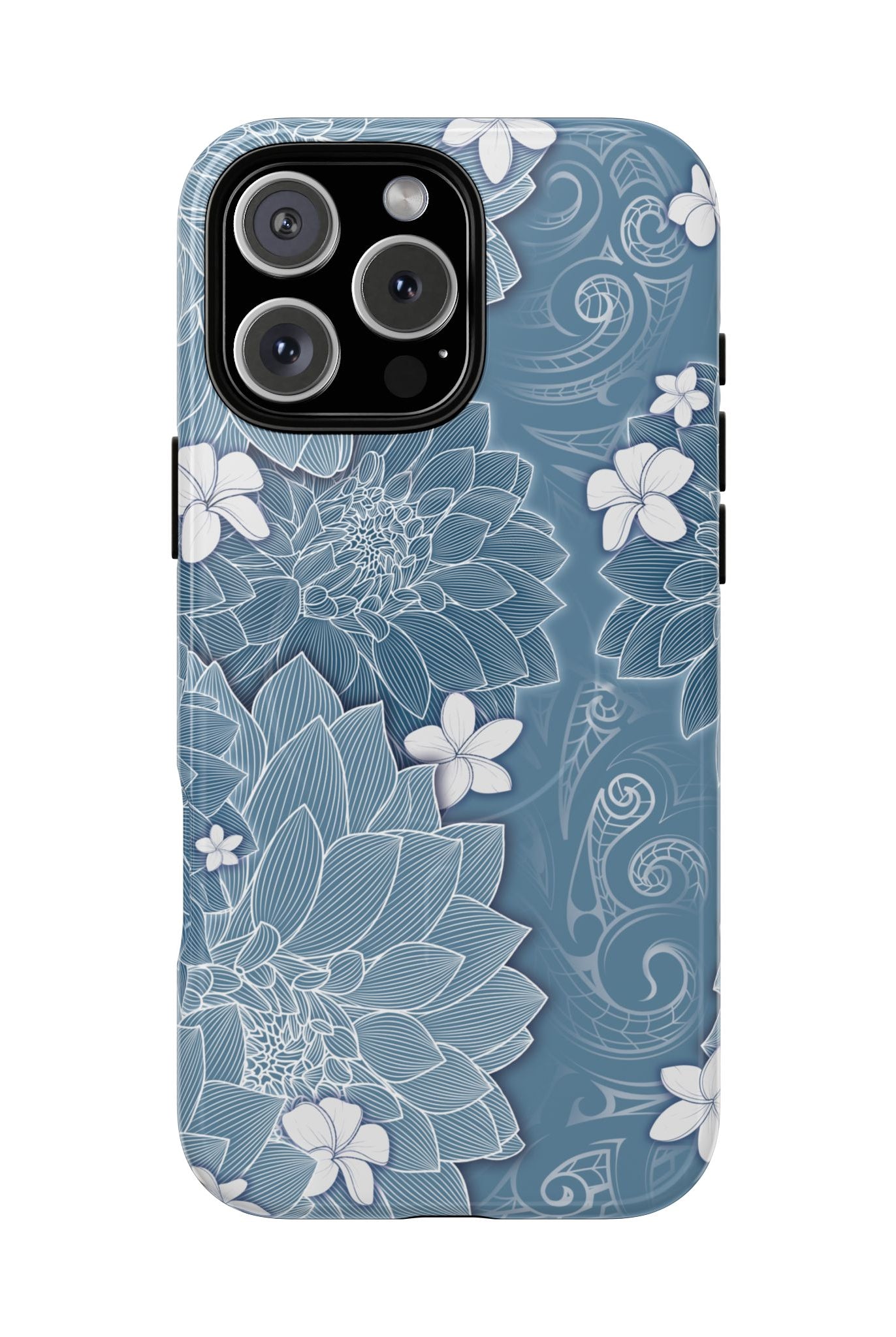 Pua La MagSafe iPhone Case iPhone 16 Pro Max Glossy - Hawaiian Golden Hibiscus Sun Flower Sapphire Design - The Local Banyan