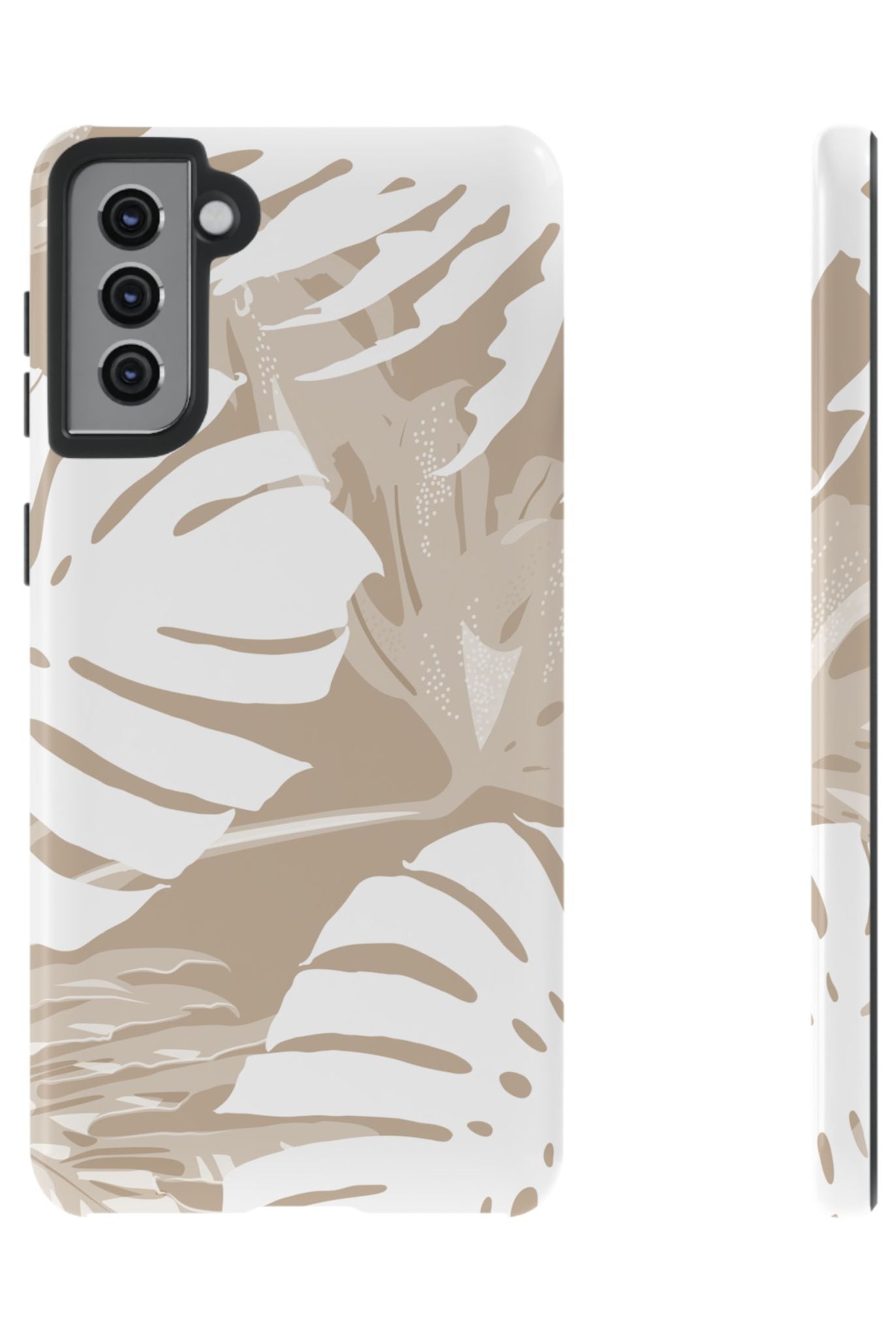 Exotic Monstera Tough Samsung Galaxy Case Samsung Galaxy S21 Plus Glossy - Hawaiian Tropical Monstera Botanical Neutral Design - The Local Banyan