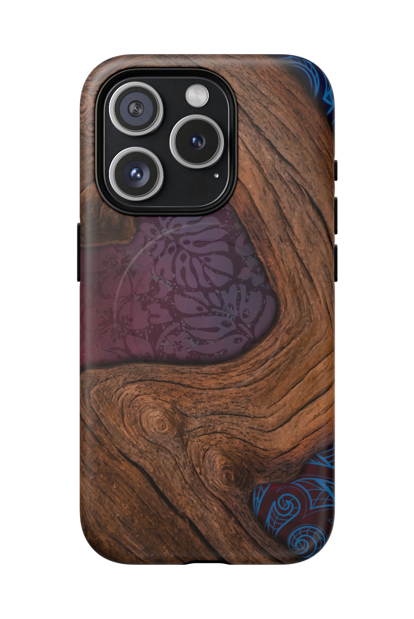 Rooted MagSafe iPhone Case iPhone 15 Pro Matte - Hawaiian Koa Wood Island Strength Tribal Design - The Local Banyan
