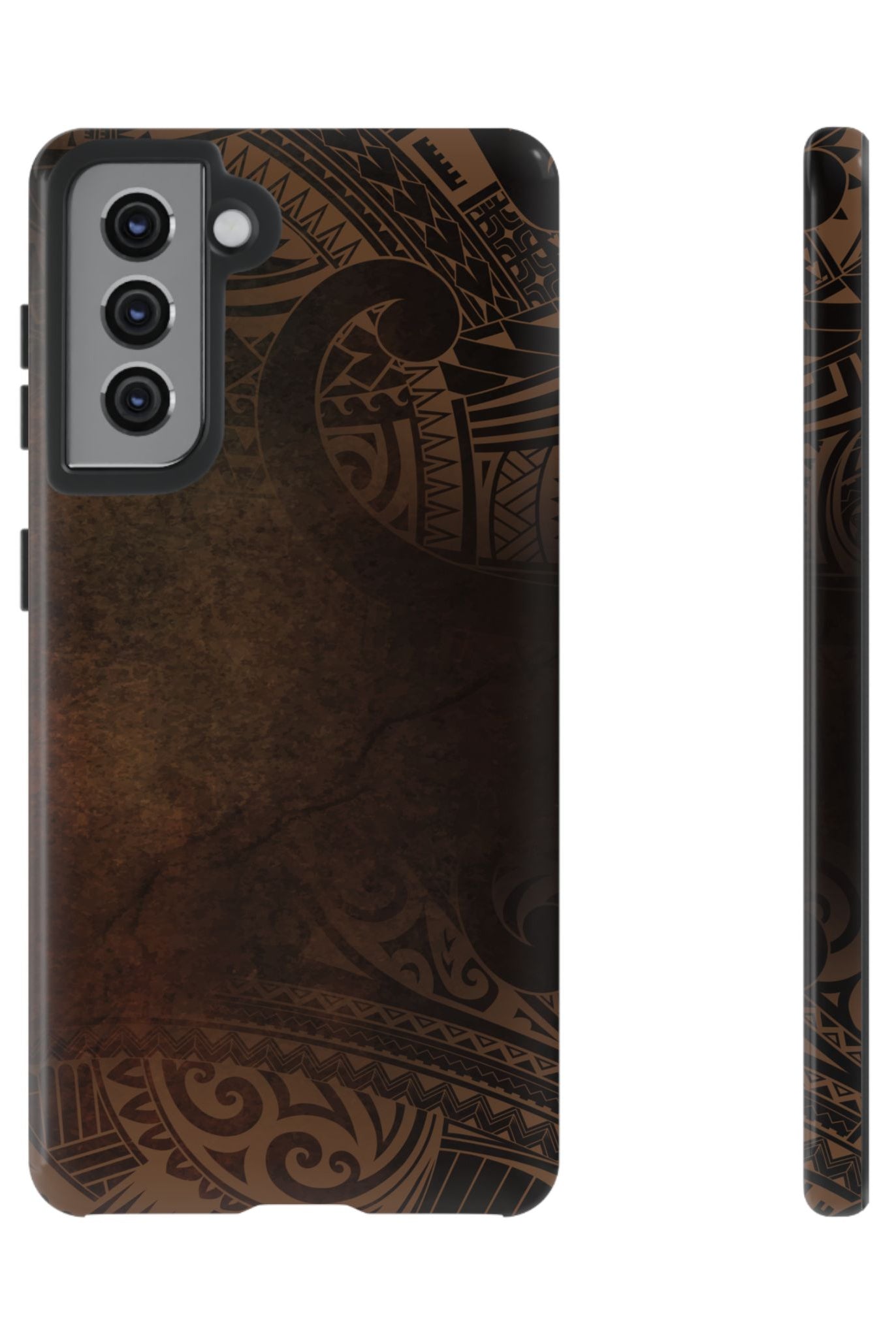 Aloha Aina Tough Samsung Galaxy Case Samsung Galaxy S21 Glossy - Hawaiian Earth Tone Polynesian Tribal Design - The Local Banyan