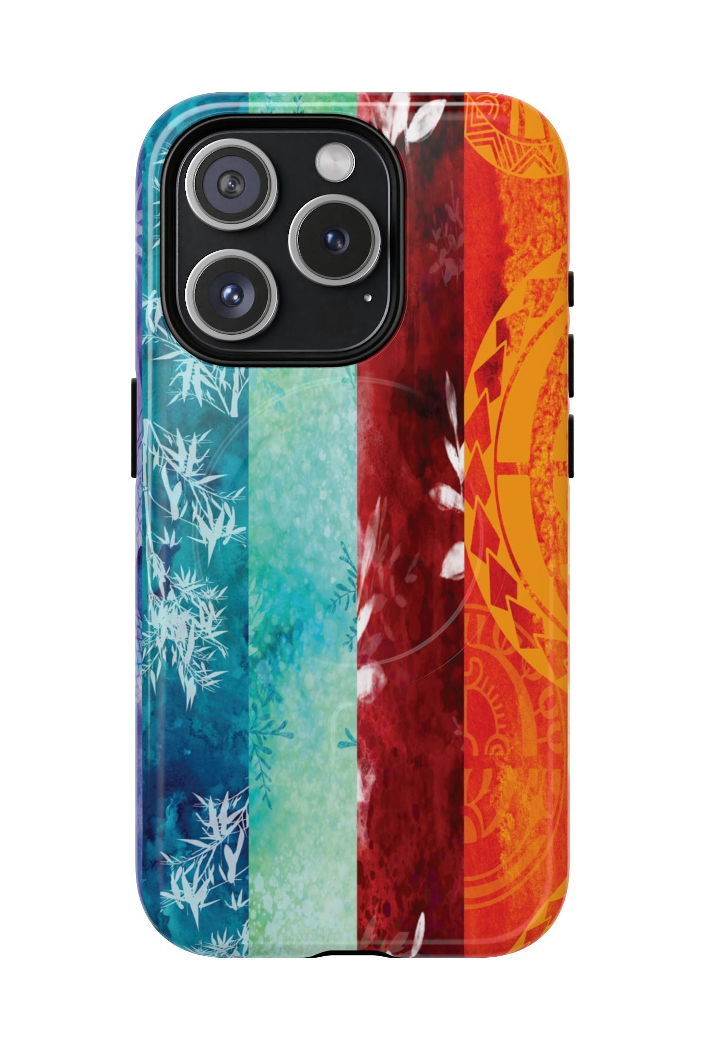 Island Vibes MagSafe iPhone Case iPhone 15 Pro Glossy - Hawaiian Colorful Tropical Floral Design - The Local Banyan