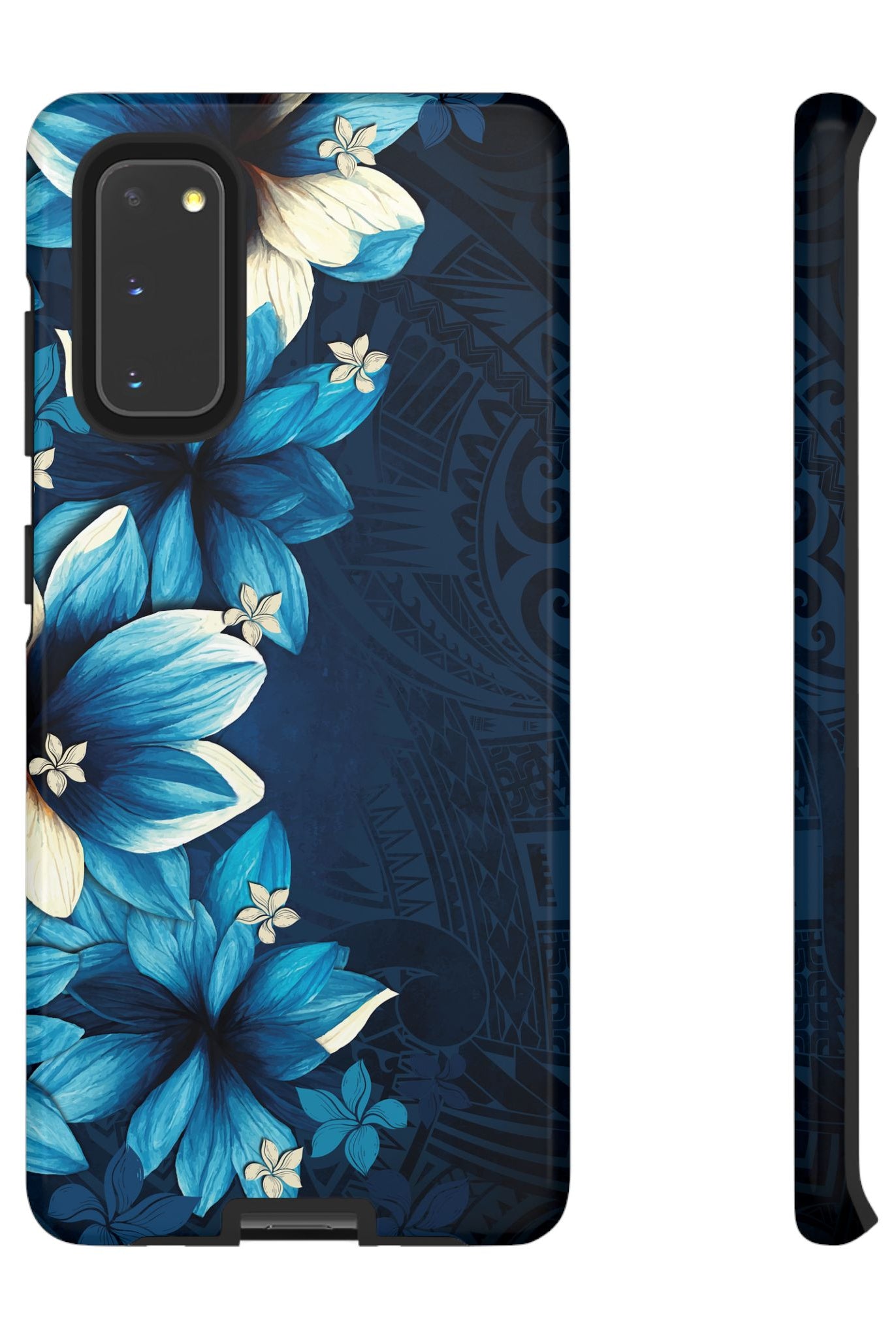 Leilani Nights Tough Samsung Galaxy Case Samsung Galaxy S20 Glossy - Hawaiian Dark Blue Floral Polynesian Design - The Local Banyan