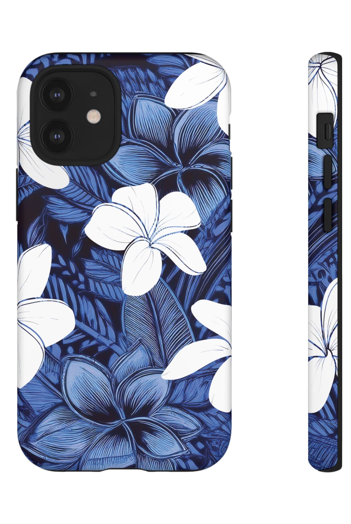 Eternal Blue Plumeria Tough Case for iPhone Phone Case The Local Banyan iPhone 12 Mini Matte