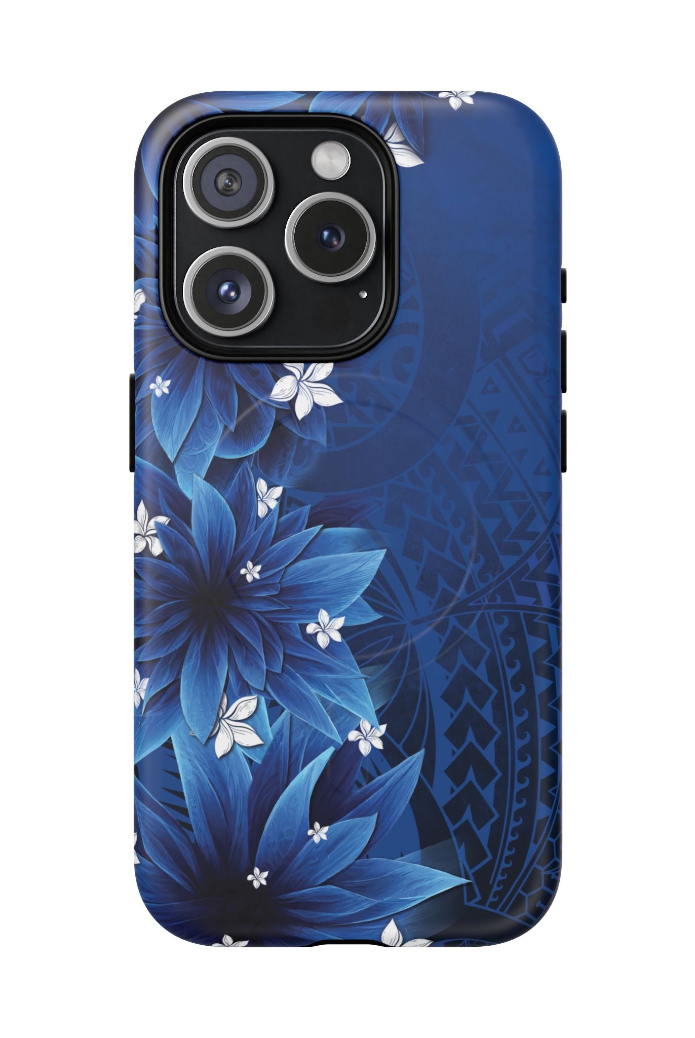 Hoku Pua MagSafe iPhone Case iPhone 15 Pro Matte - Hawaiian Blue Star Flower Polynesian Design - The Local Banyan