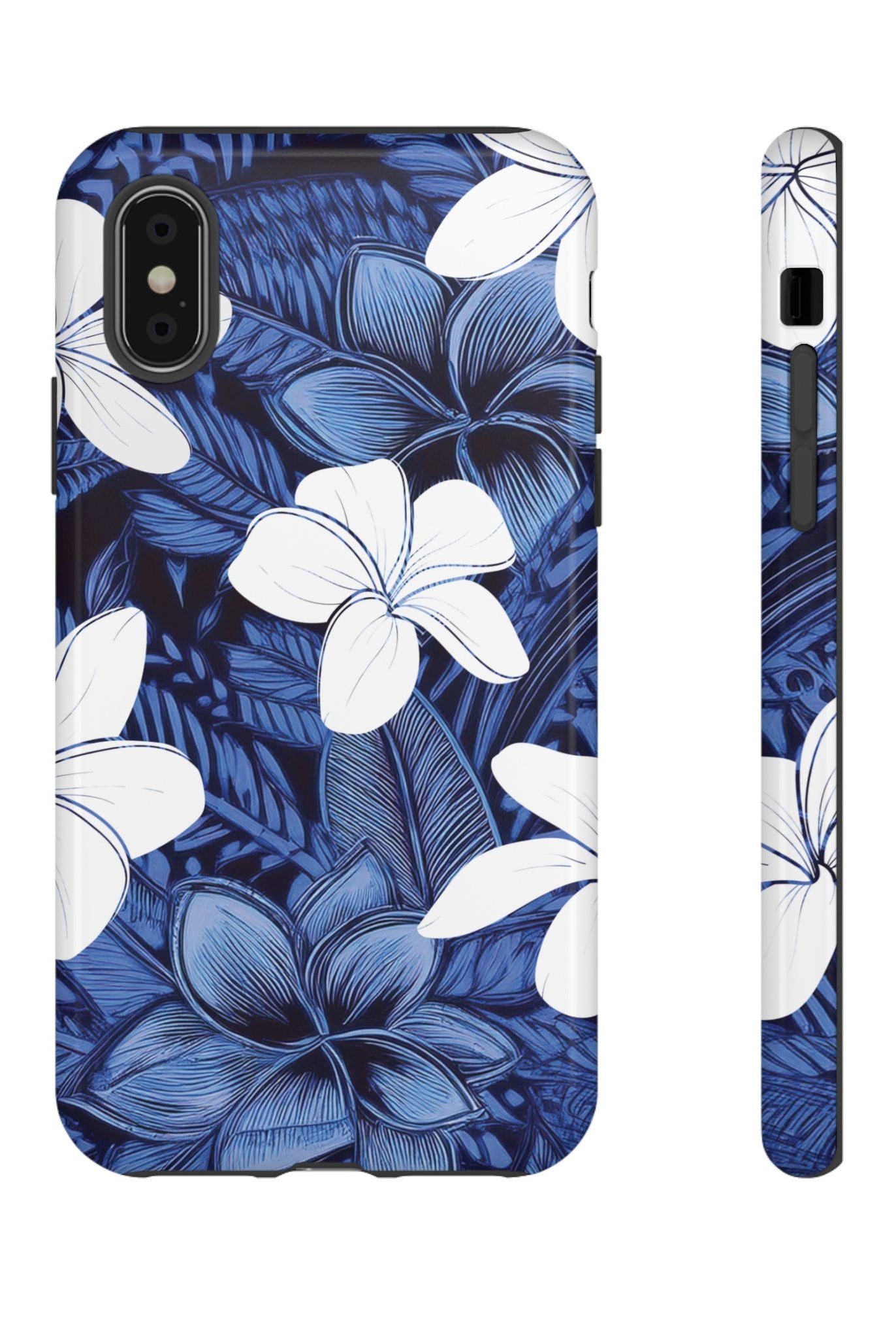 Eternal Blue Plumeria Tough Case for iPhone Phone Case The Local Banyan