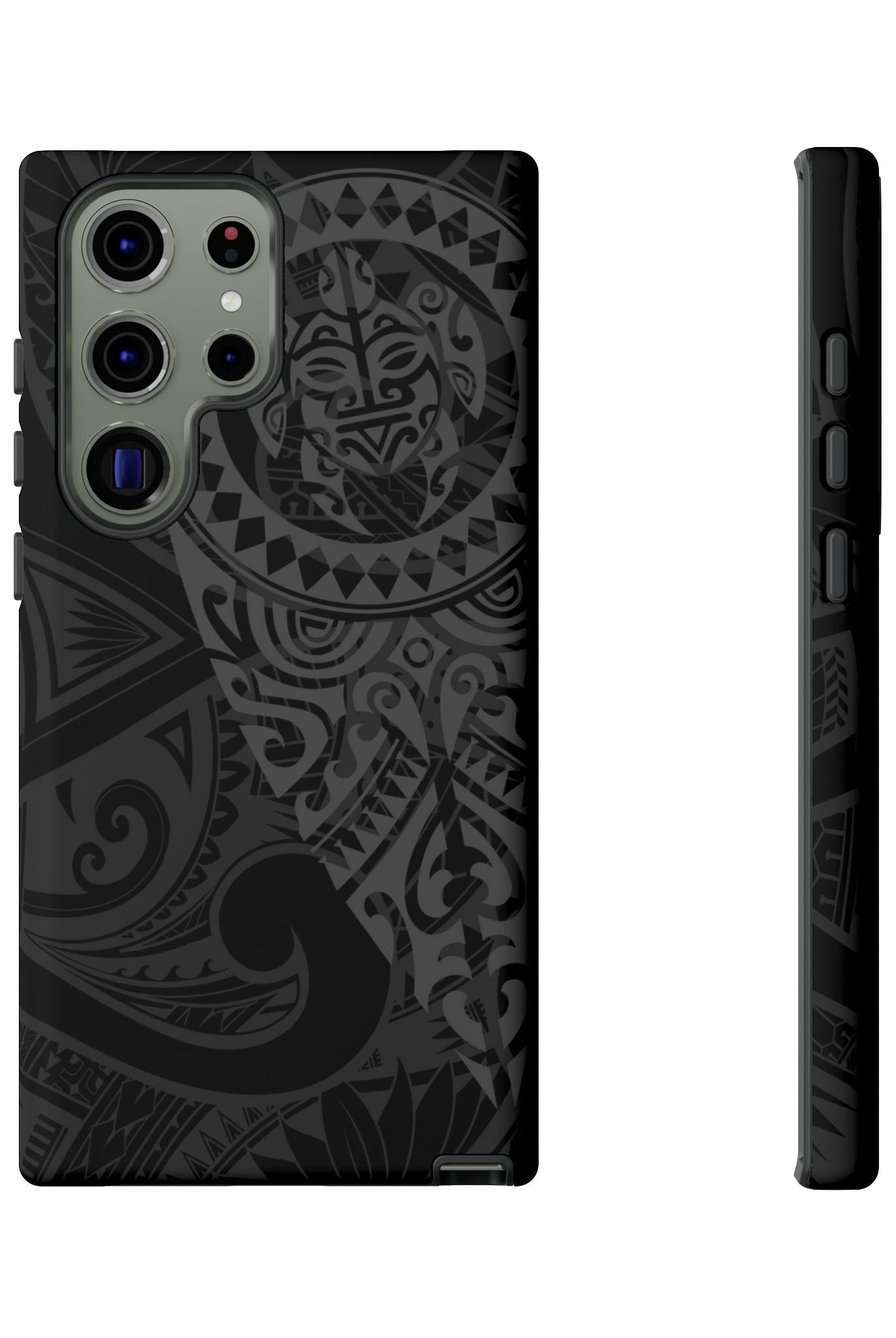 Tribal Guardian Tough Samsung Galaxy Case Side View - Dual Layer Drop Protection Hawaiian Phone Case - The Local Banyan