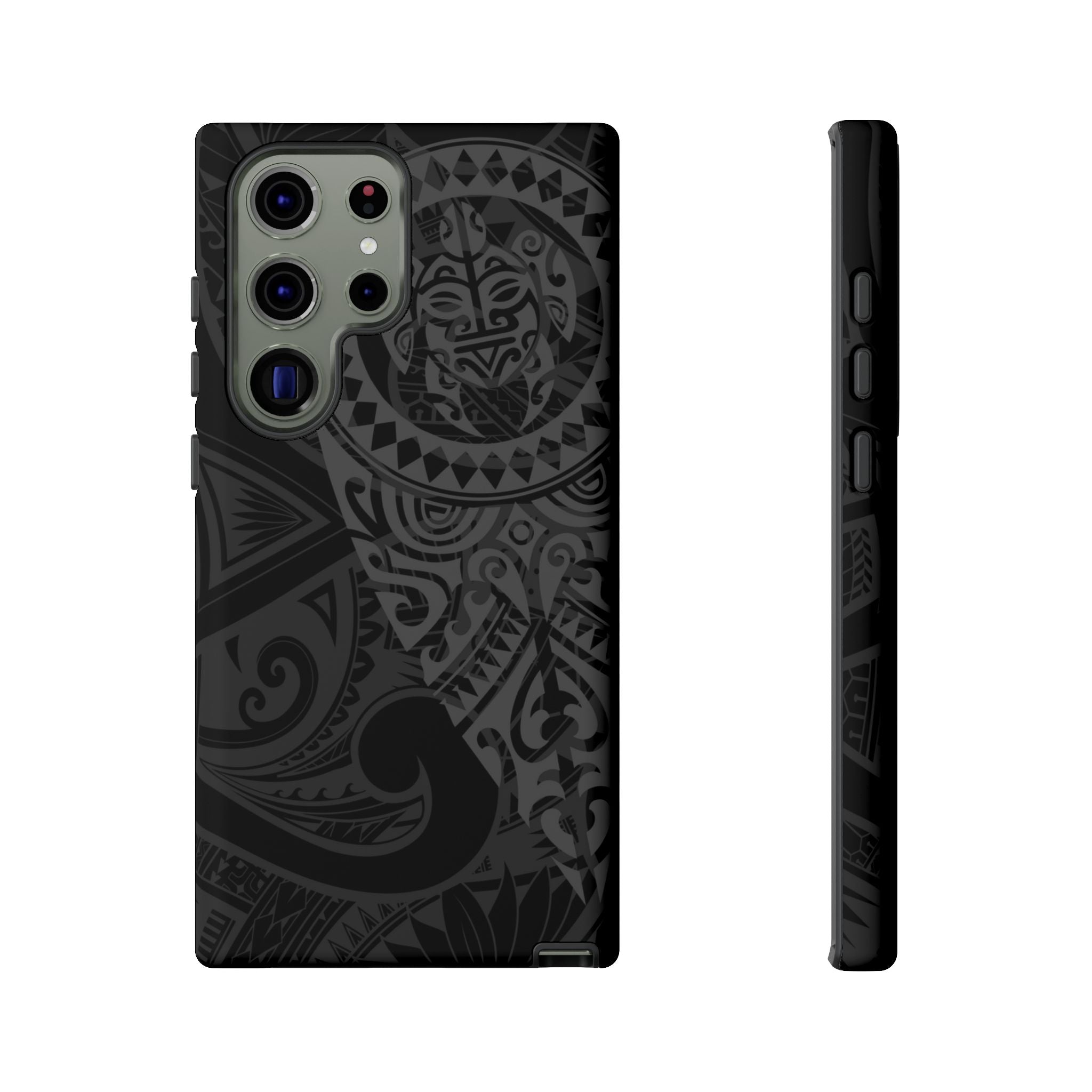 Tribal Guardian Tough Samsung Galaxy Case Side View - Dual Layer Drop Protection Hawaiian Phone Case - The Local Banyan