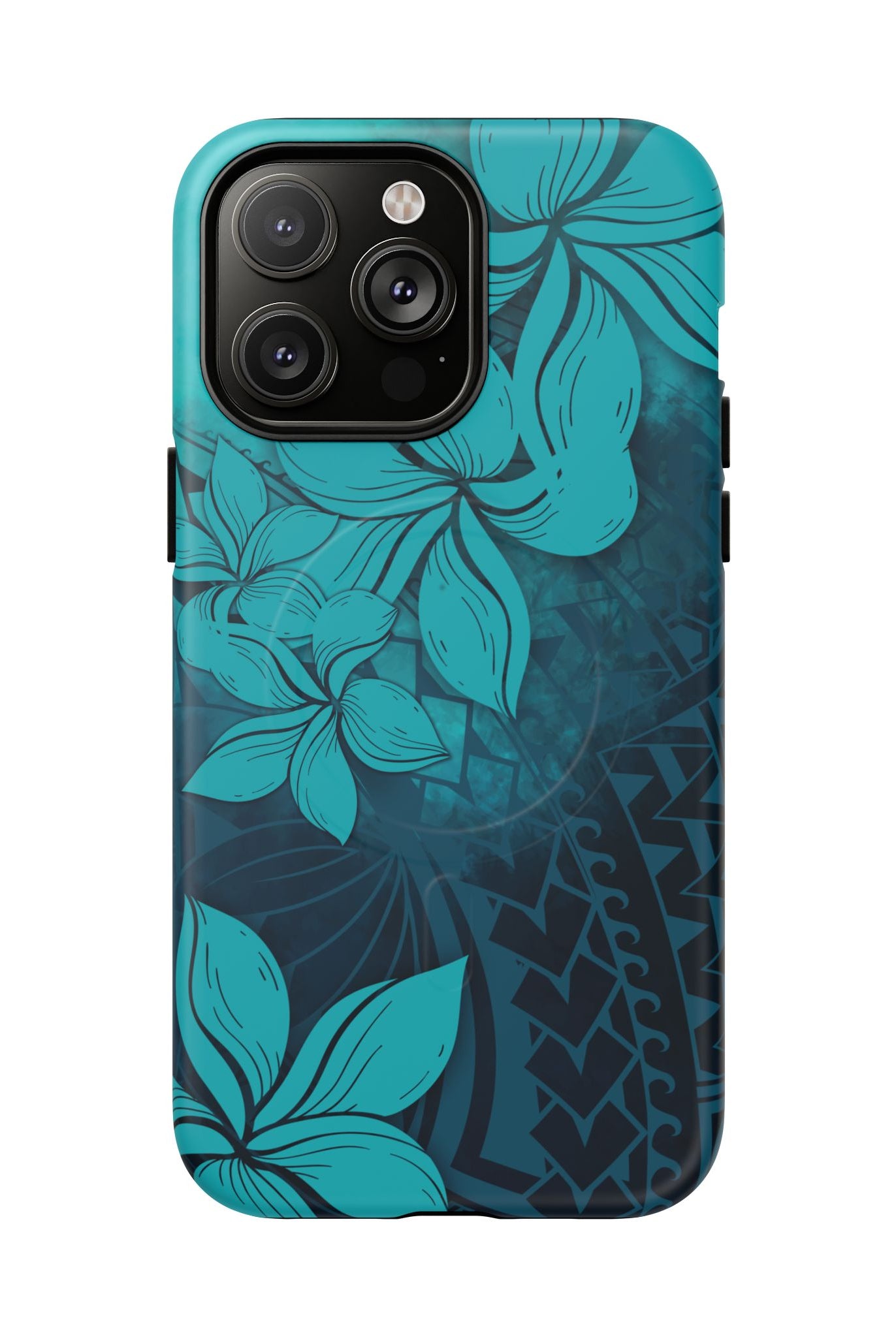 Moana Bloom MagSafe iPhone Case iPhone 14 Pro Max Matte - Hawaiian Teal Plumeria Ocean Tribal Design - The Local Banyan