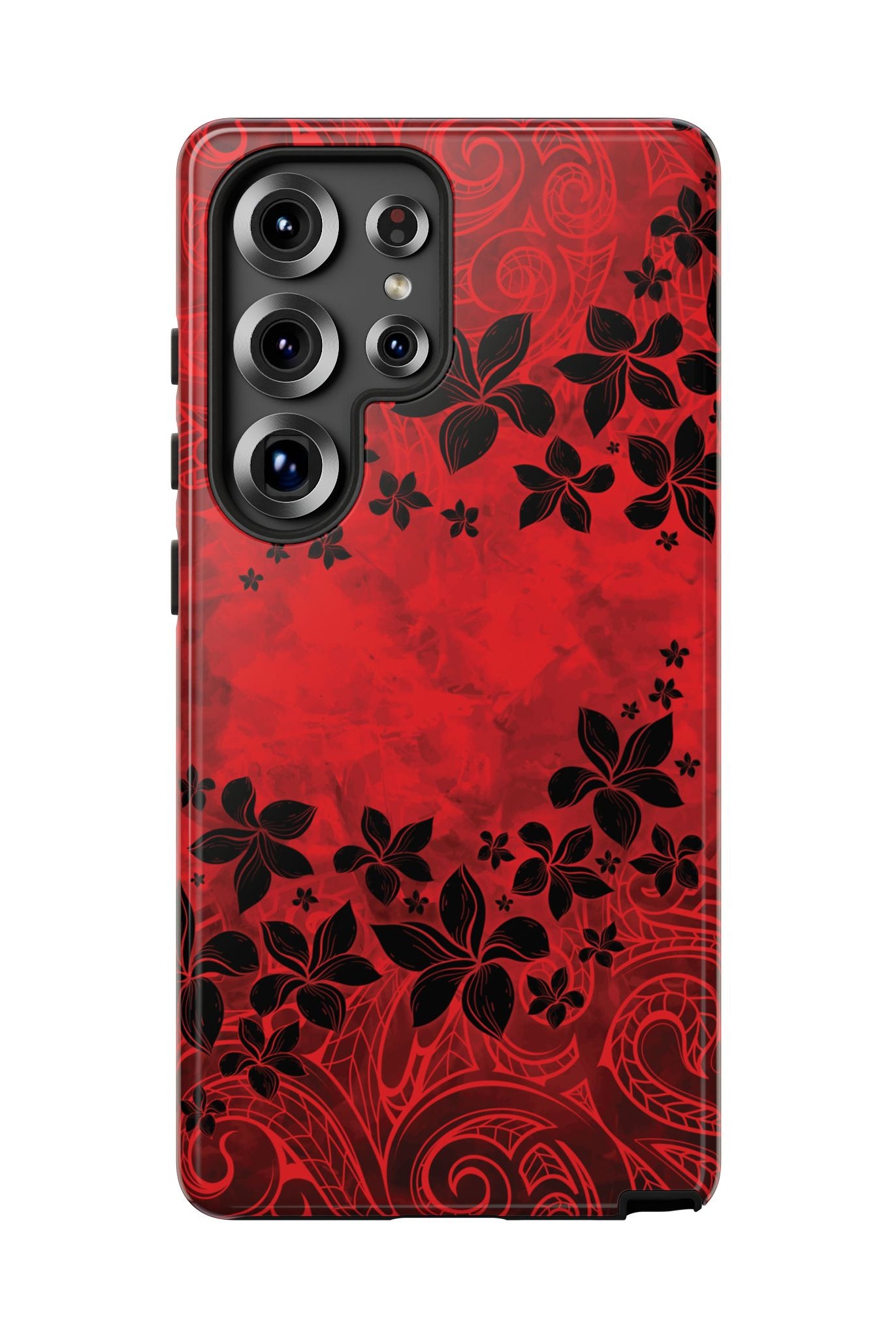 Keahi Pua Tough Samsung Galaxy Case Side View - Dual Layer Drop Protection Hawaiian Phone Case - The Local Banyan