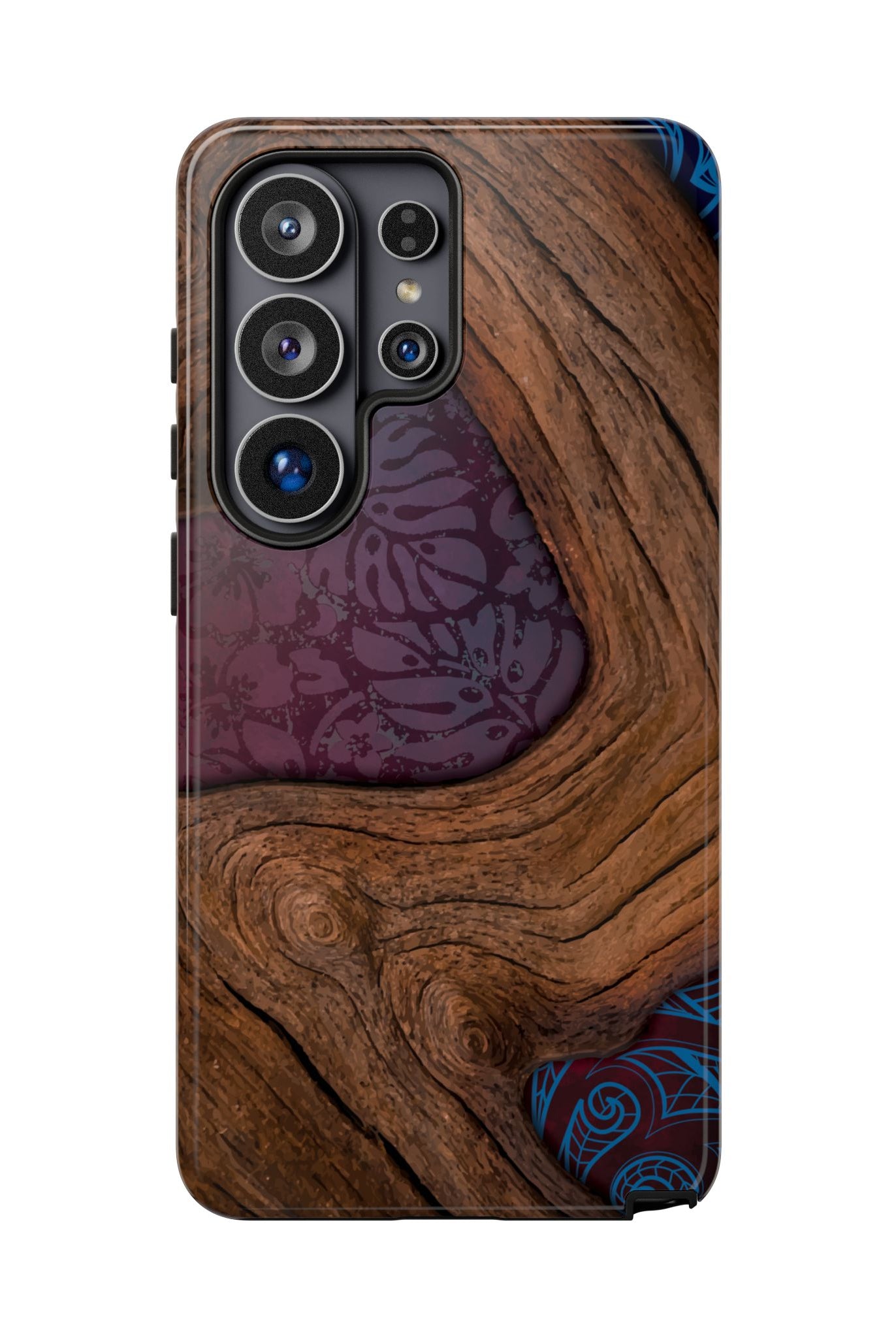 Rooted Tough Samsung Galaxy Case Samsung Galaxy S26 Ultra Glossy - Hawaiian Koa Wood Island Strength Tribal Design - The Local Banyan