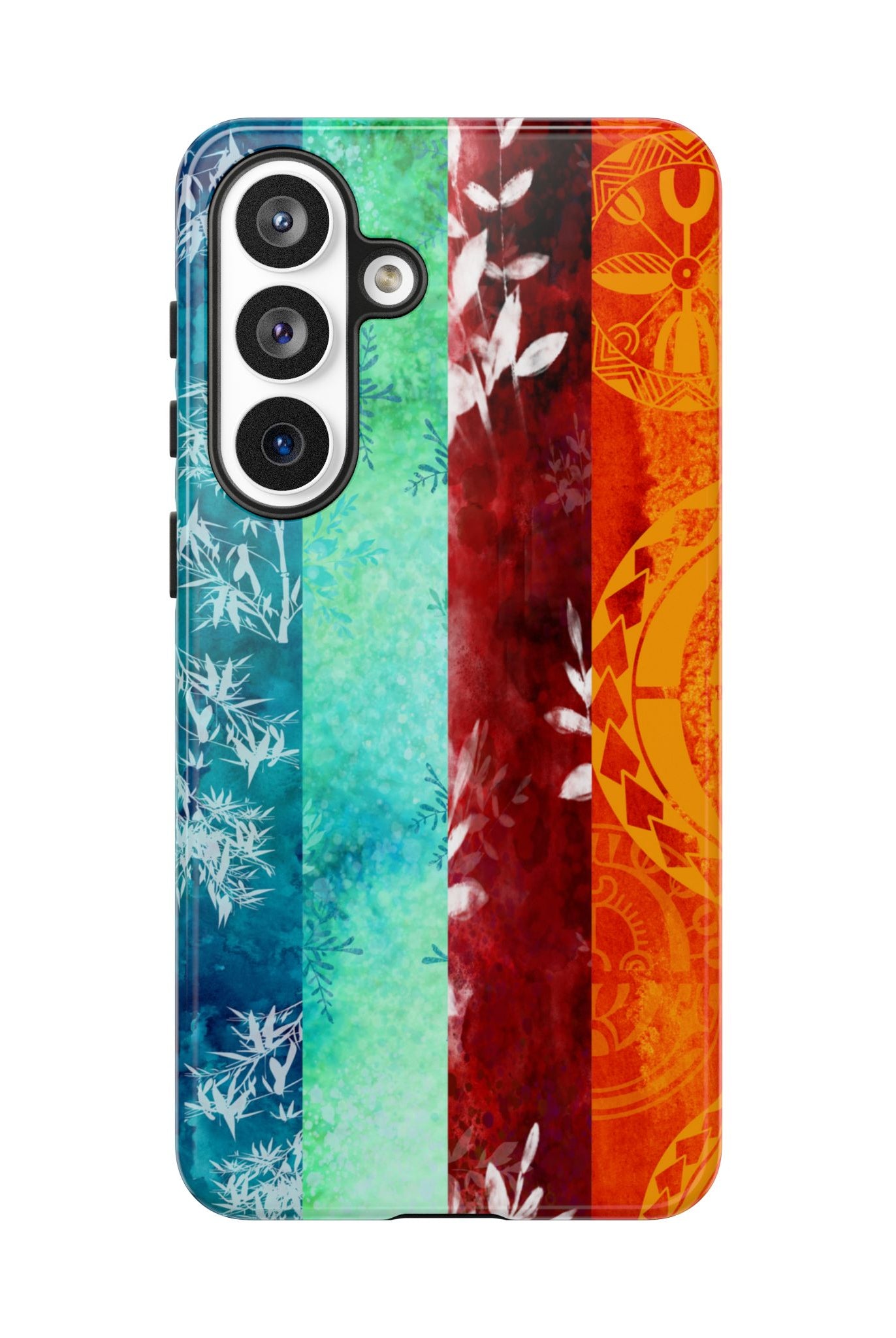Island Vibes Tough Samsung Galaxy Case Detail View - Hawaiian Colorful Tropical Floral Design Close Up - The Local Banyan
