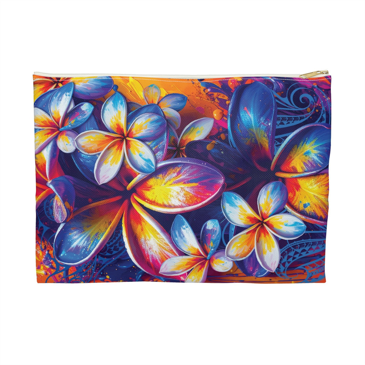 Sunset Ink Travel Pouch Large White zipper The Local Banyan