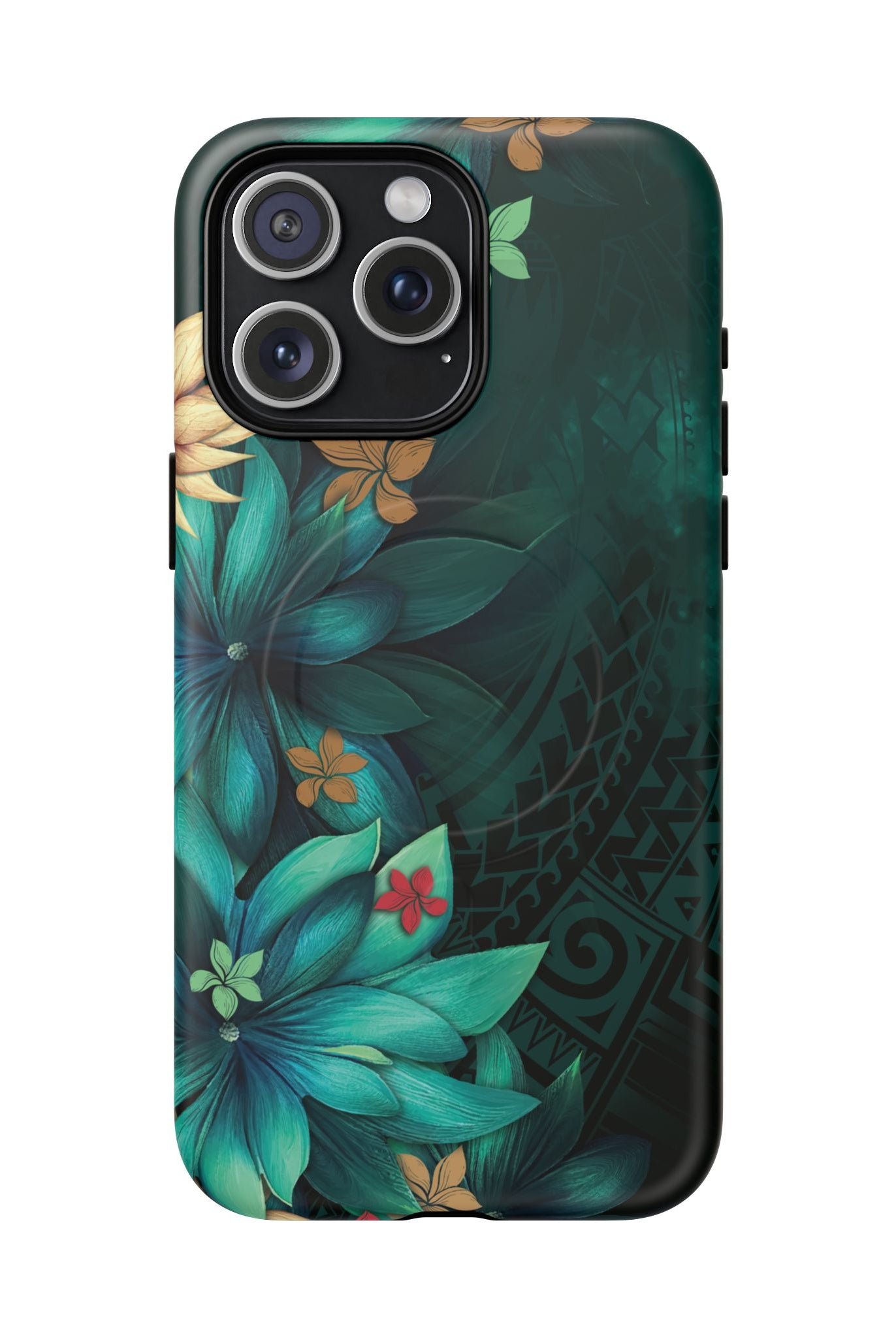 Aloha Whispers MagSafe iPhone Case iPhone 15 Pro Max Matte - Hawaiian Abstract Green Floral Polynesian Design - The Local Banyan