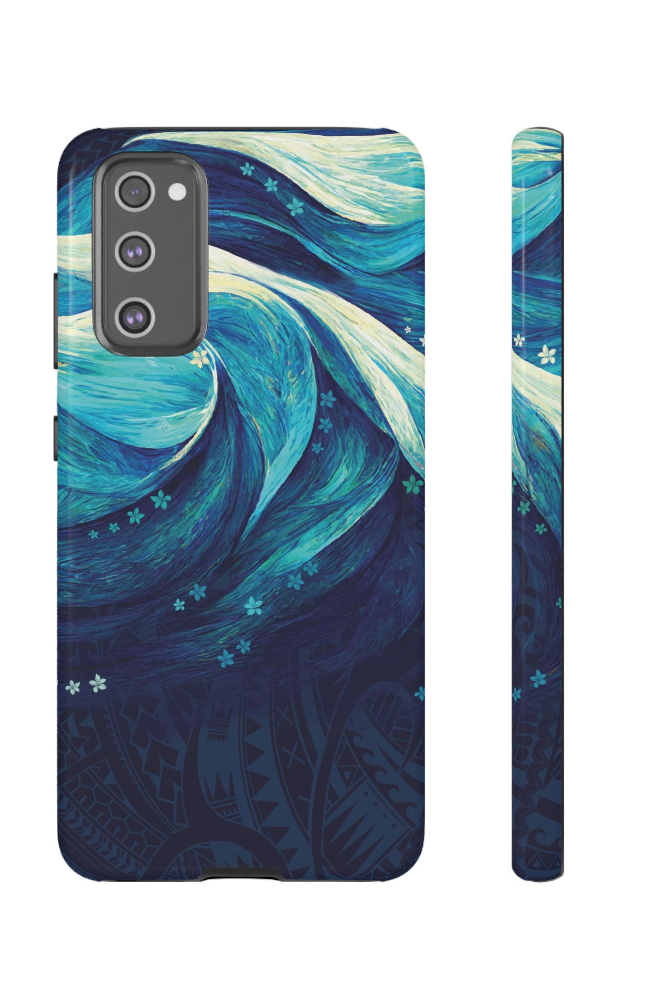 Eternal Mana Tough Samsung Galaxy Case Samsung Galaxy S20 FE Glossy - Hawaiian Ocean Wave Polynesian Tribal Design - The Local Banyan