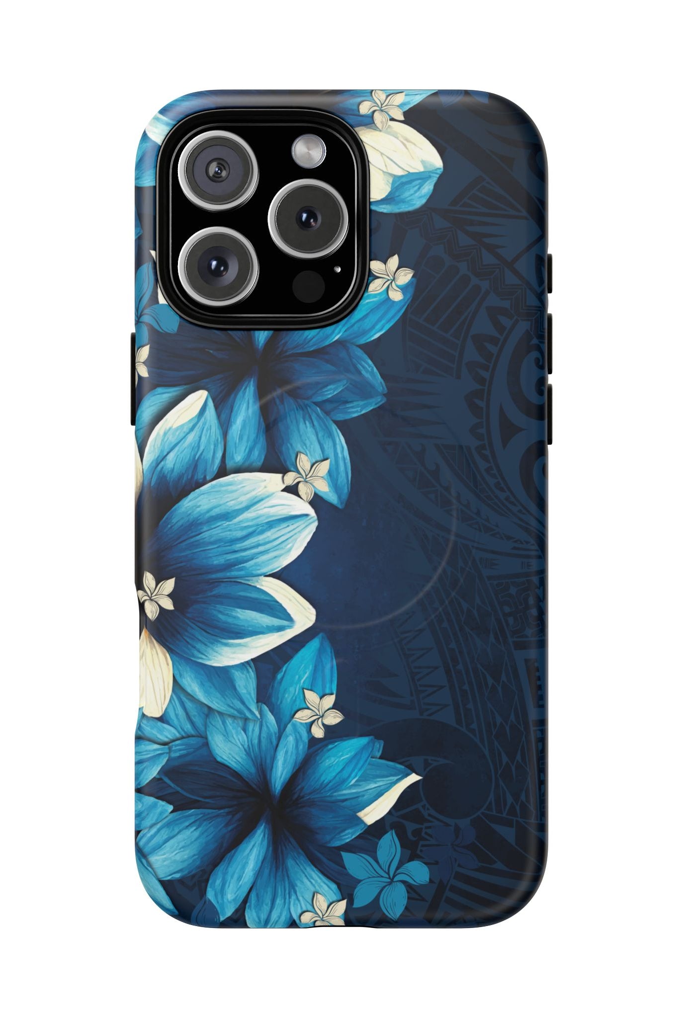 Leilani Nights MagSafe iPhone Case iPhone 16 Pro Max Matte - Hawaiian Dark Blue Floral Polynesian Design - The Local Banyan