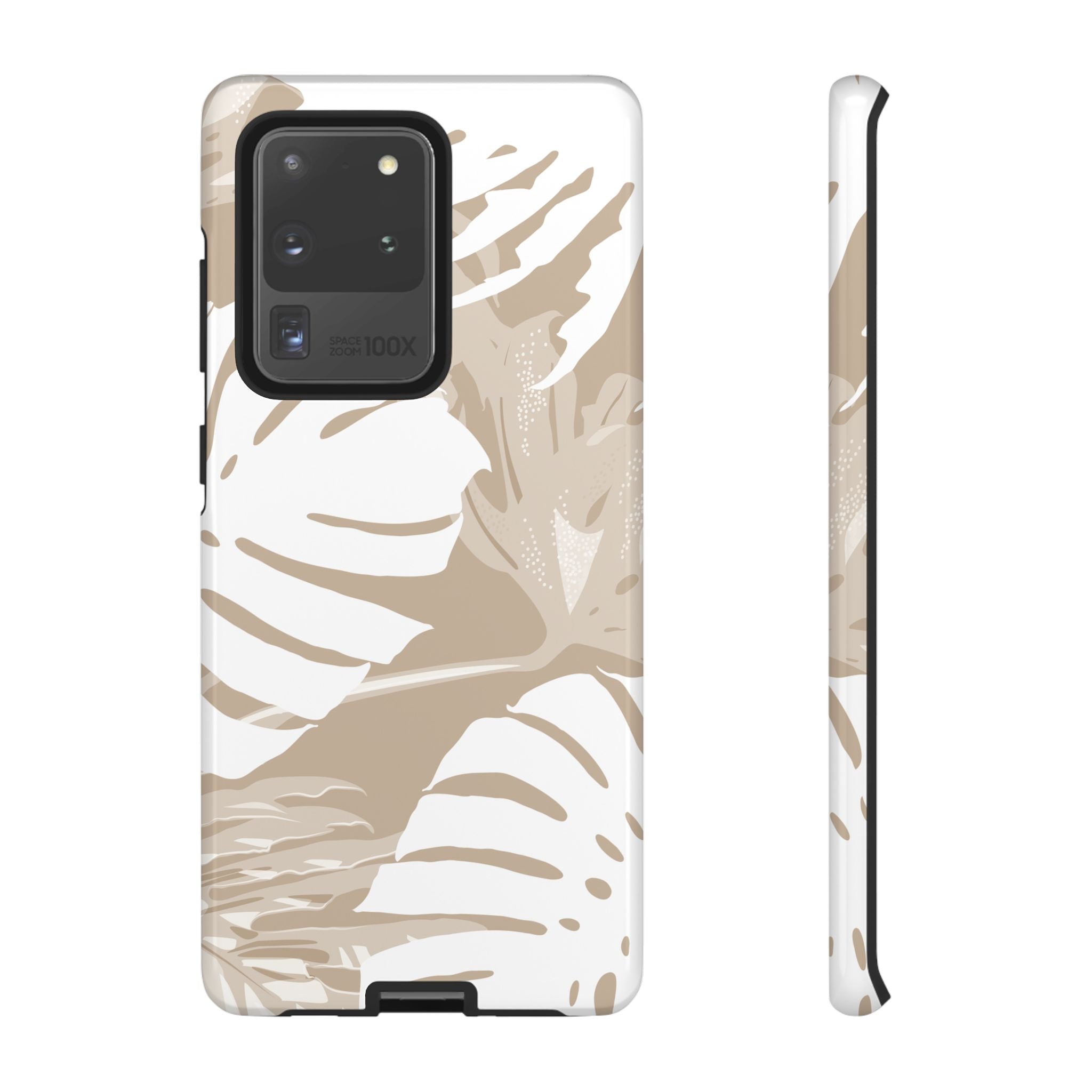 Exotic Monstera Tough Samsung Galaxy Case Samsung Galaxy S20 Ultra Glossy - Hawaiian Tropical Monstera Botanical Neutral Design - The Local Banyan