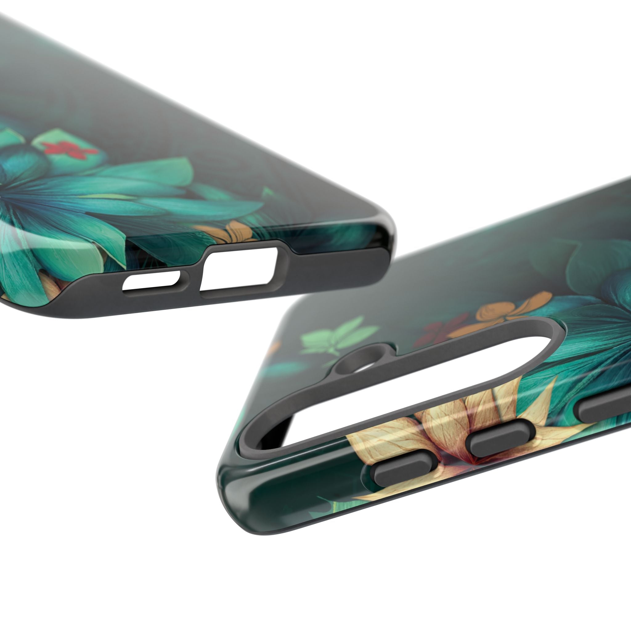 Aloha Whispers Tough Samsung Galaxy Case Side View - Dual Layer Drop Protection Hawaiian Phone Case - The Local Banyan
