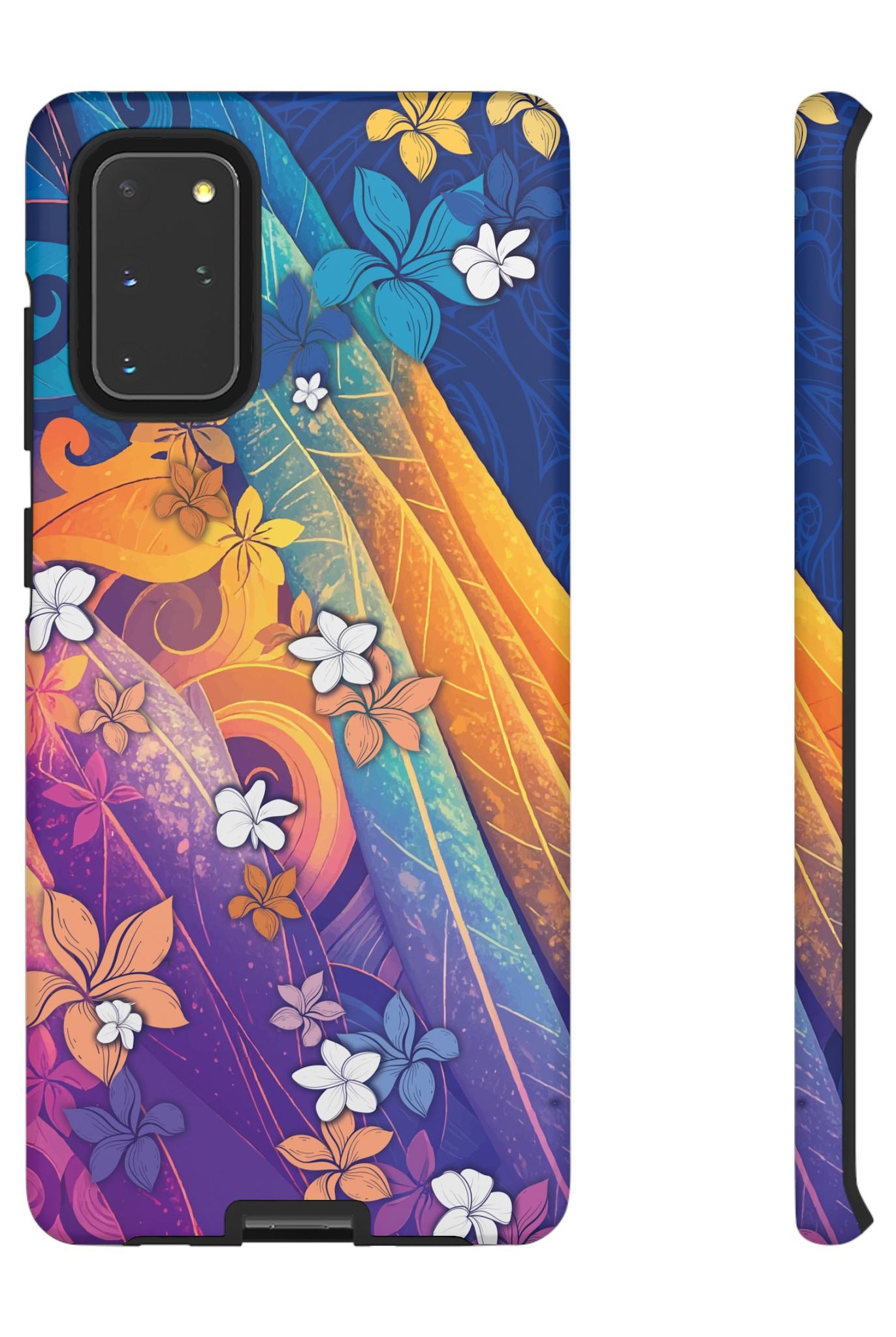 Mauna Sunrise Tough Samsung Galaxy Case Samsung Galaxy S20+ Matte - Hawaiian Colorful Sunrise Plumeria Design - The Local Banyan