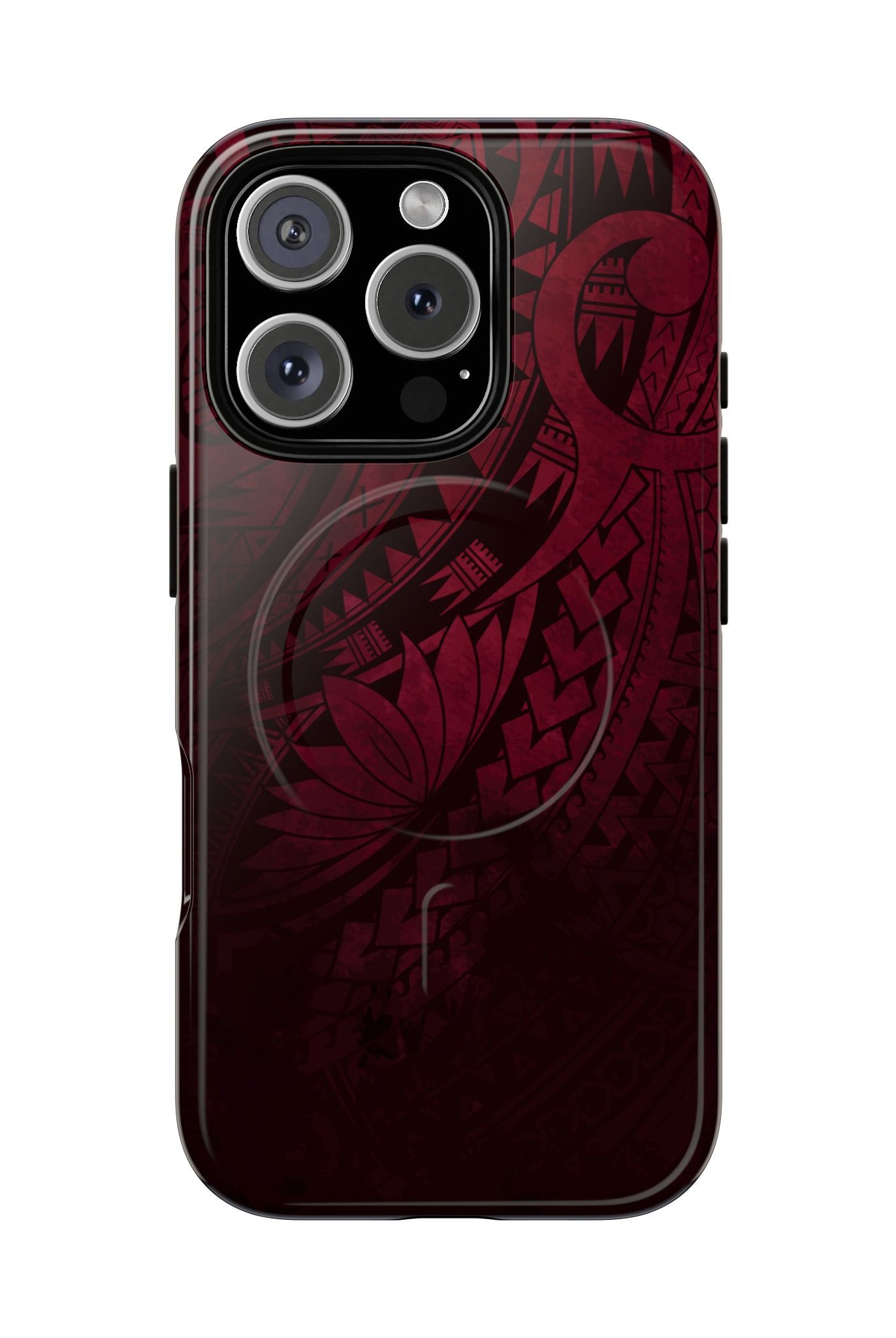 Eternal Ember MagSafe iPhone Case iPhone 16 Pro Glossy - Hawaiian Red Tribal Polynesian Design - The Local Banyan