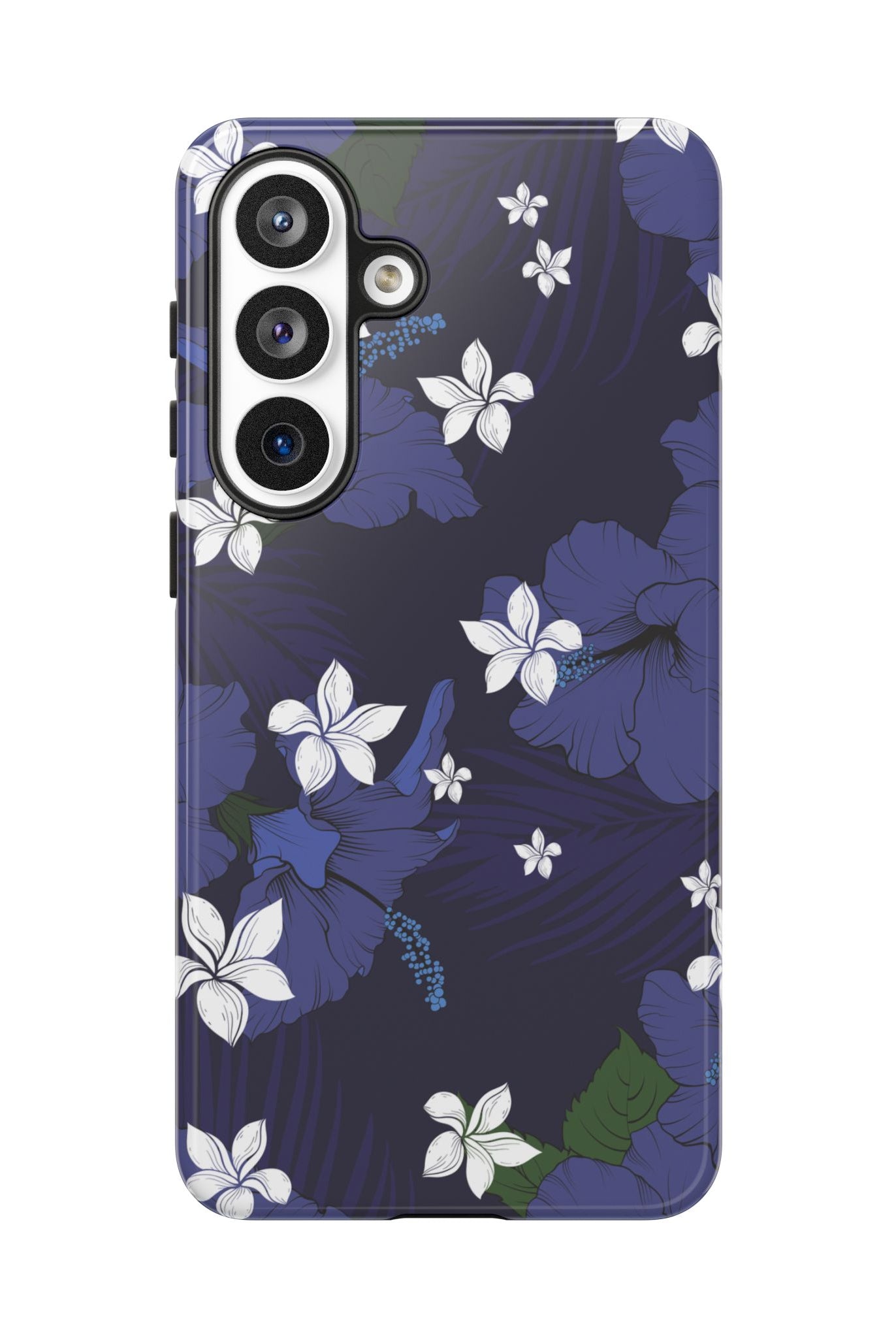 Vintage Blue Tough Samsung Galaxy Case Side View - Dual Layer Drop Protection Hawaiian Phone Case - The Local Banyan