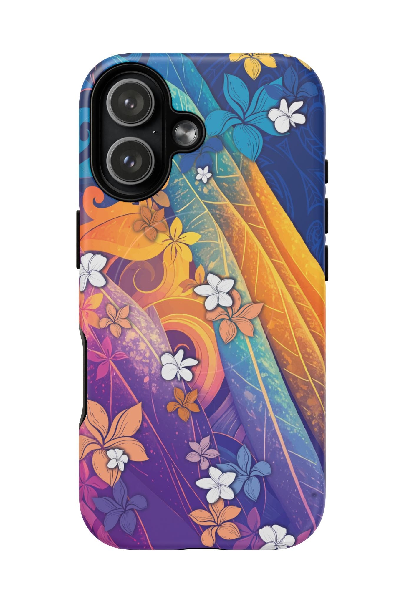 Mauna Sunrise MagSafe iPhone Case iPhone 17 Matte - Hawaiian Colorful Sunrise Plumeria Design - The Local Banyan