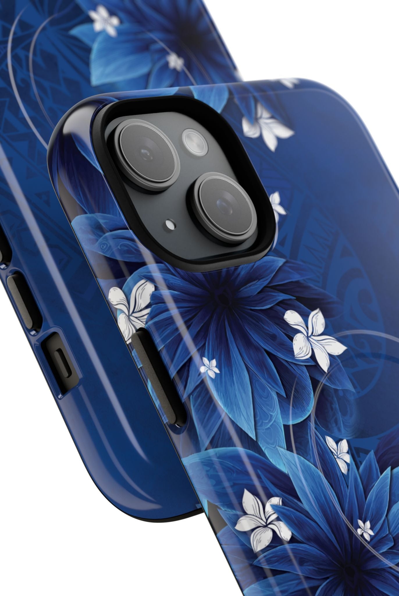 Hoku Pua MagSafe iPhone Case Side View - Dual Layer Drop Protection Hawaiian Phone Case - The Local Banyan