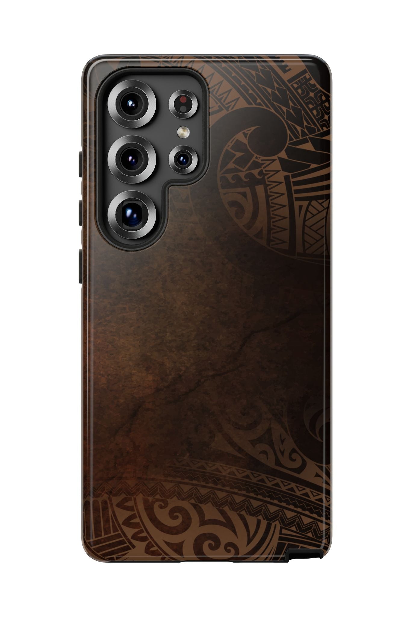 Aloha Aina Tough Samsung Galaxy Case Detail View - Hawaiian Earth Tone Polynesian Tribal Design Close Up - The Local Banyan
