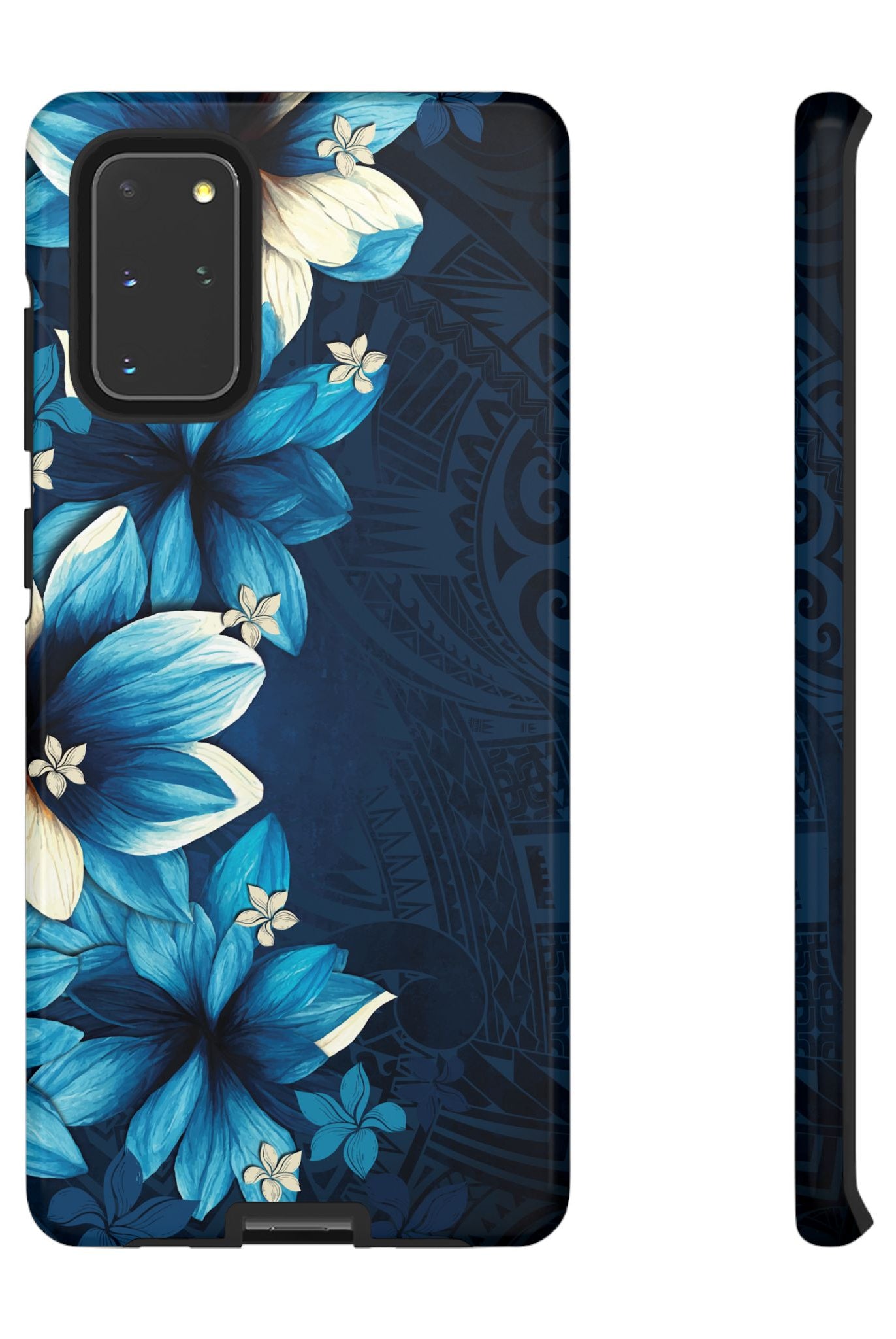 Leilani Nights Tough Samsung Galaxy Case Samsung Galaxy S20+ Glossy - Hawaiian Dark Blue Floral Polynesian Design - The Local Banyan