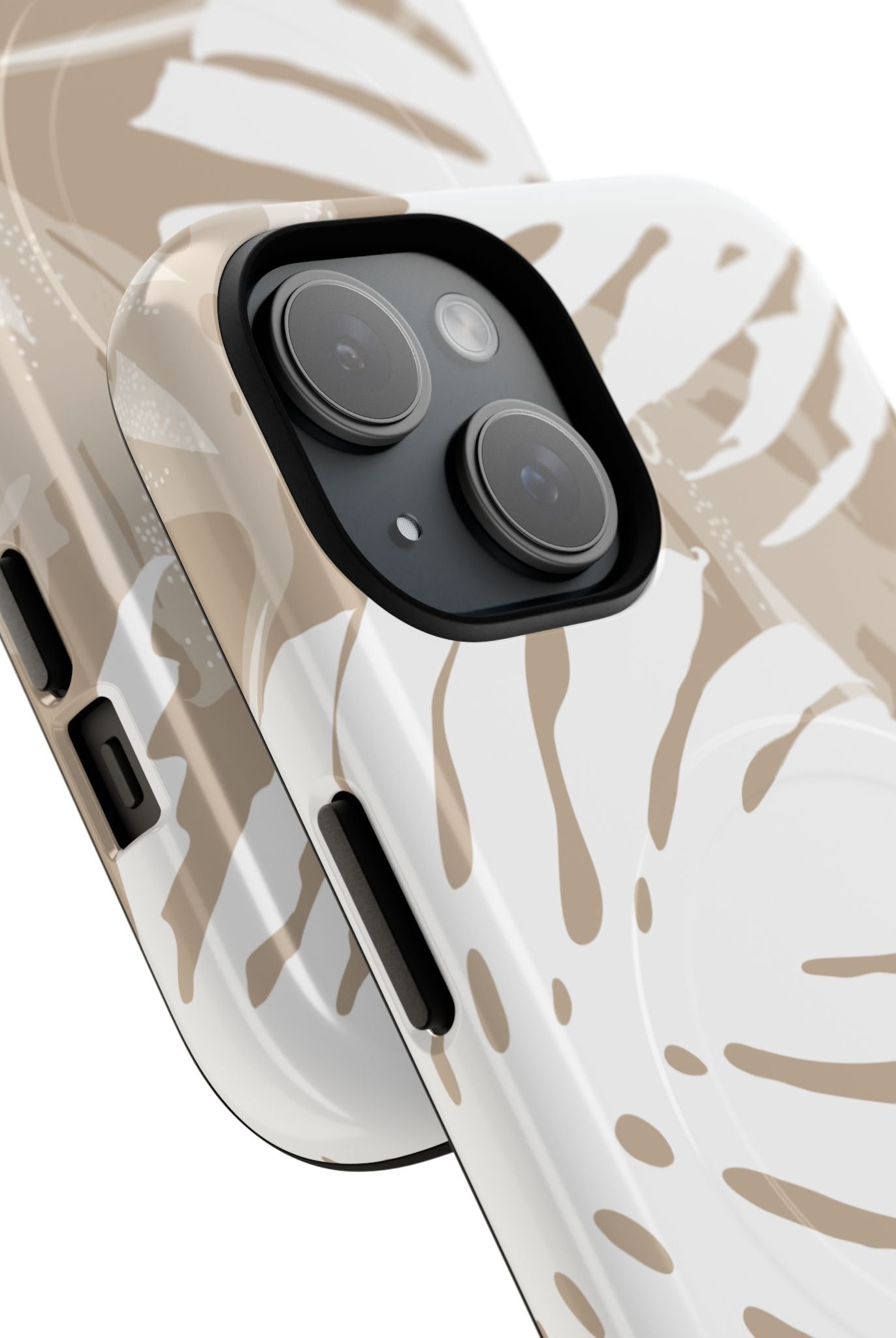 Exotic Monstera MagSafe iPhone Case Side View - Dual Layer Drop Protection Hawaiian Phone Case - The Local Banyan