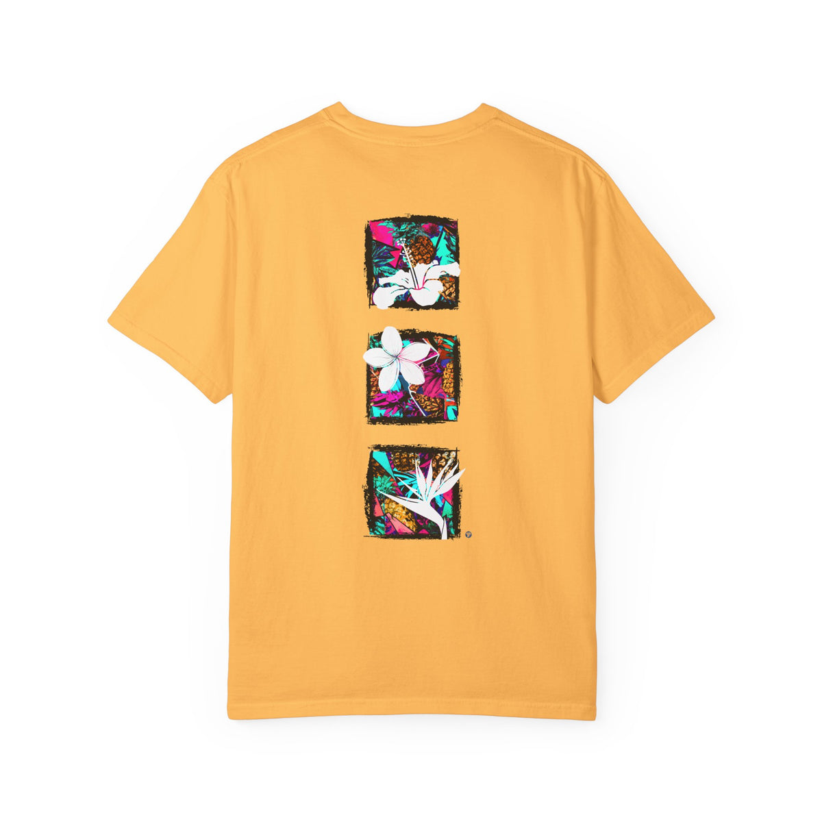 Pineapple Blossom Garment Dyed Tee Topaz Blue 4XL The Local Banyan