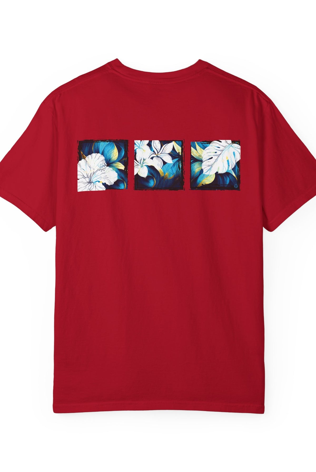 Coastal Bloom Garment Dyed Tee Red S The Local Banyan