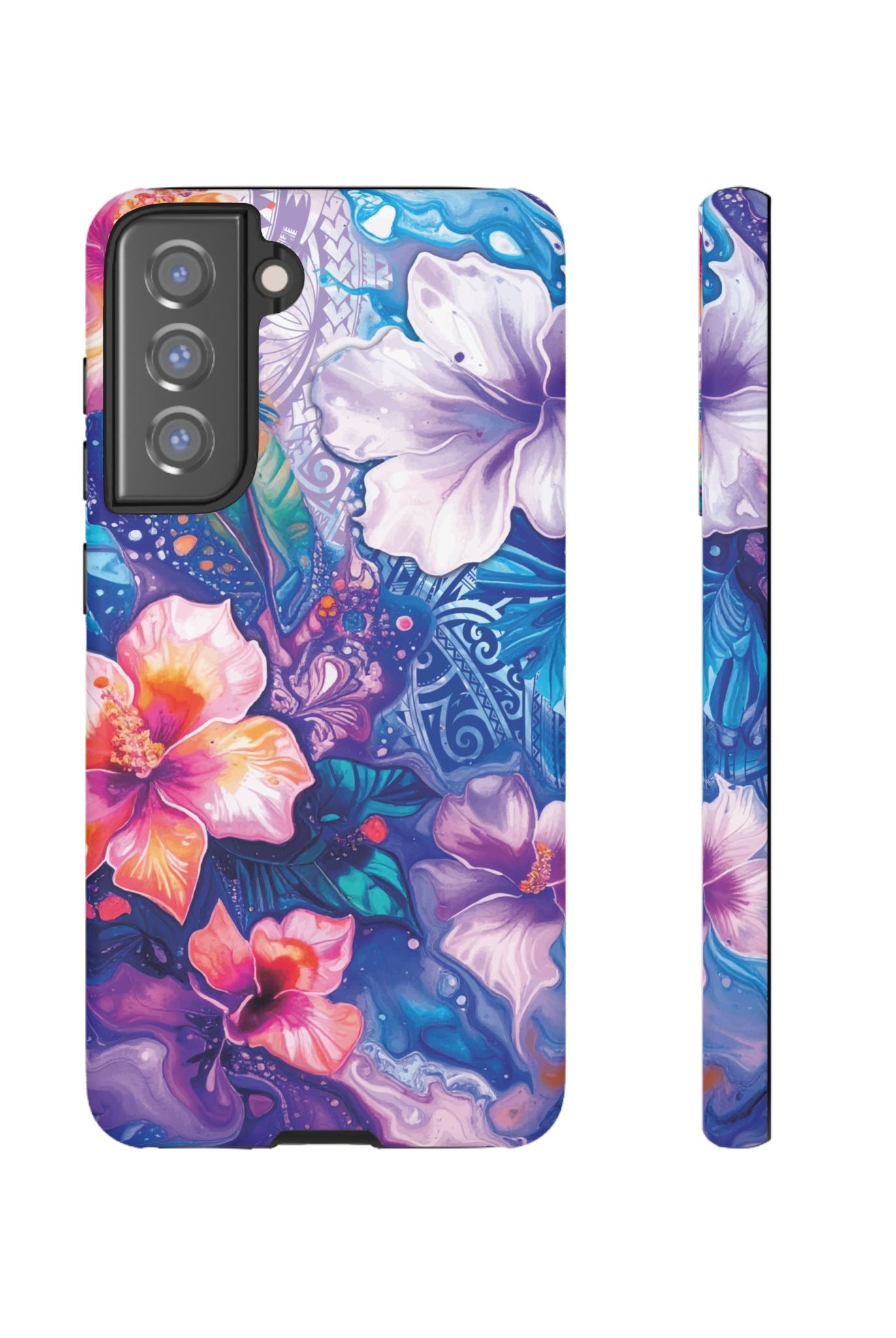 Aloha Wai Tough Samsung Galaxy Case Samsung Galaxy S21 FE Matte - Hawaiian Aloha Tropical Floral Design - The Local Banyan