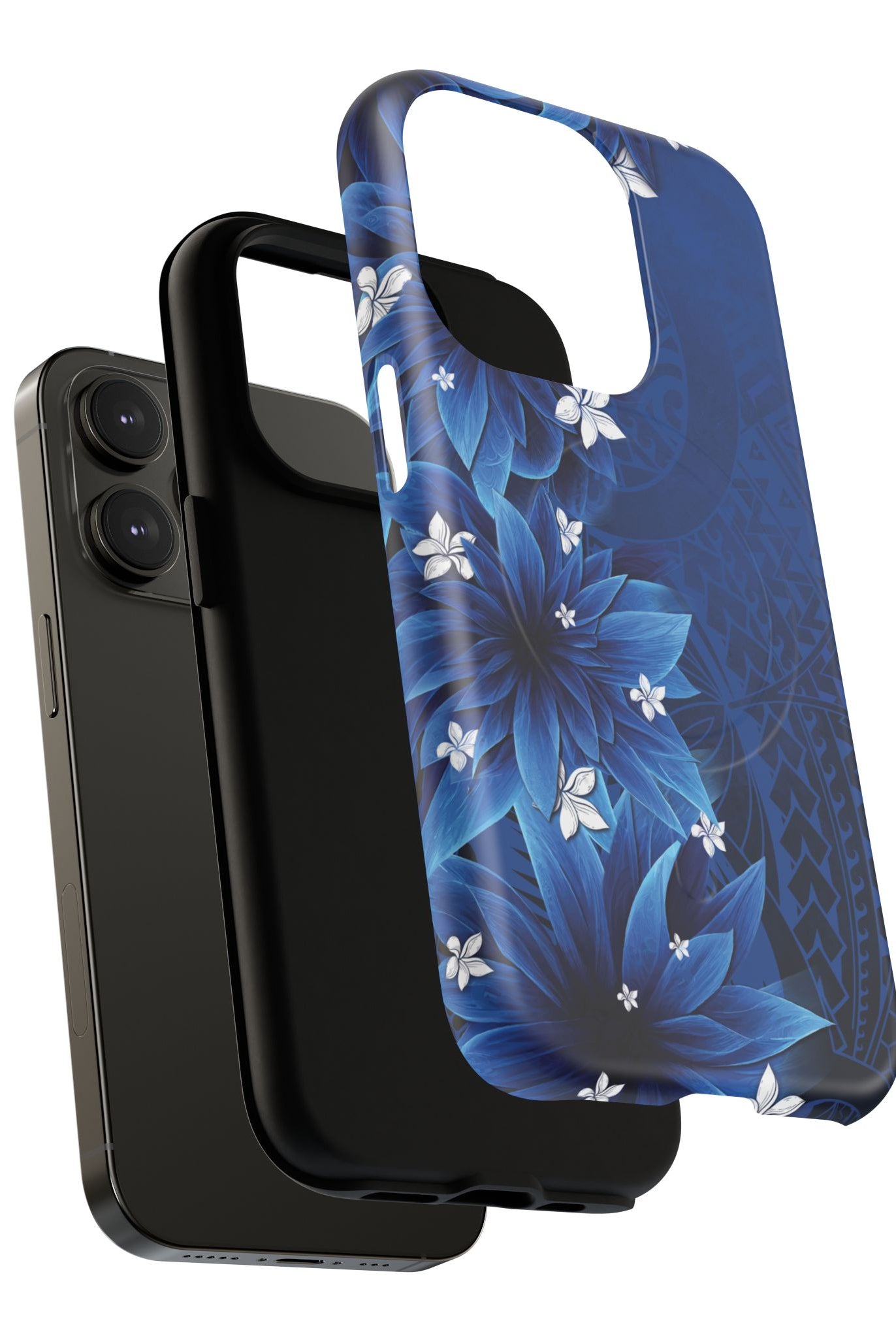 Hoku Pua MagSafe iPhone Case Side View - Dual Layer Drop Protection Hawaiian Phone Case - The Local Banyan