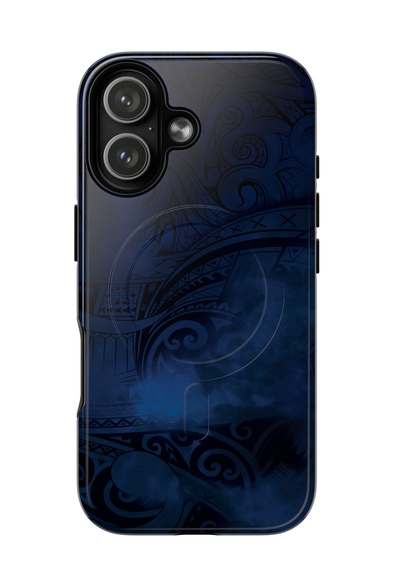 Midnight Essence MagSafe iPhone Case iPhone 17 Glossy - Hawaiian Midnight Navy Polynesian Tribal Design - The Local Banyan