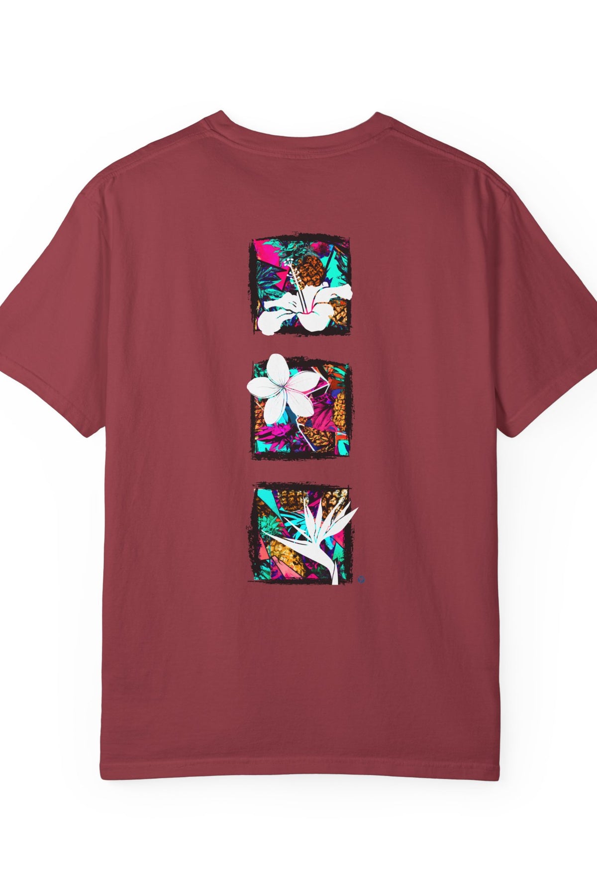 Pineapple Blossom Garment Dyed Tee Topaz Blue 4XL The Local Banyan