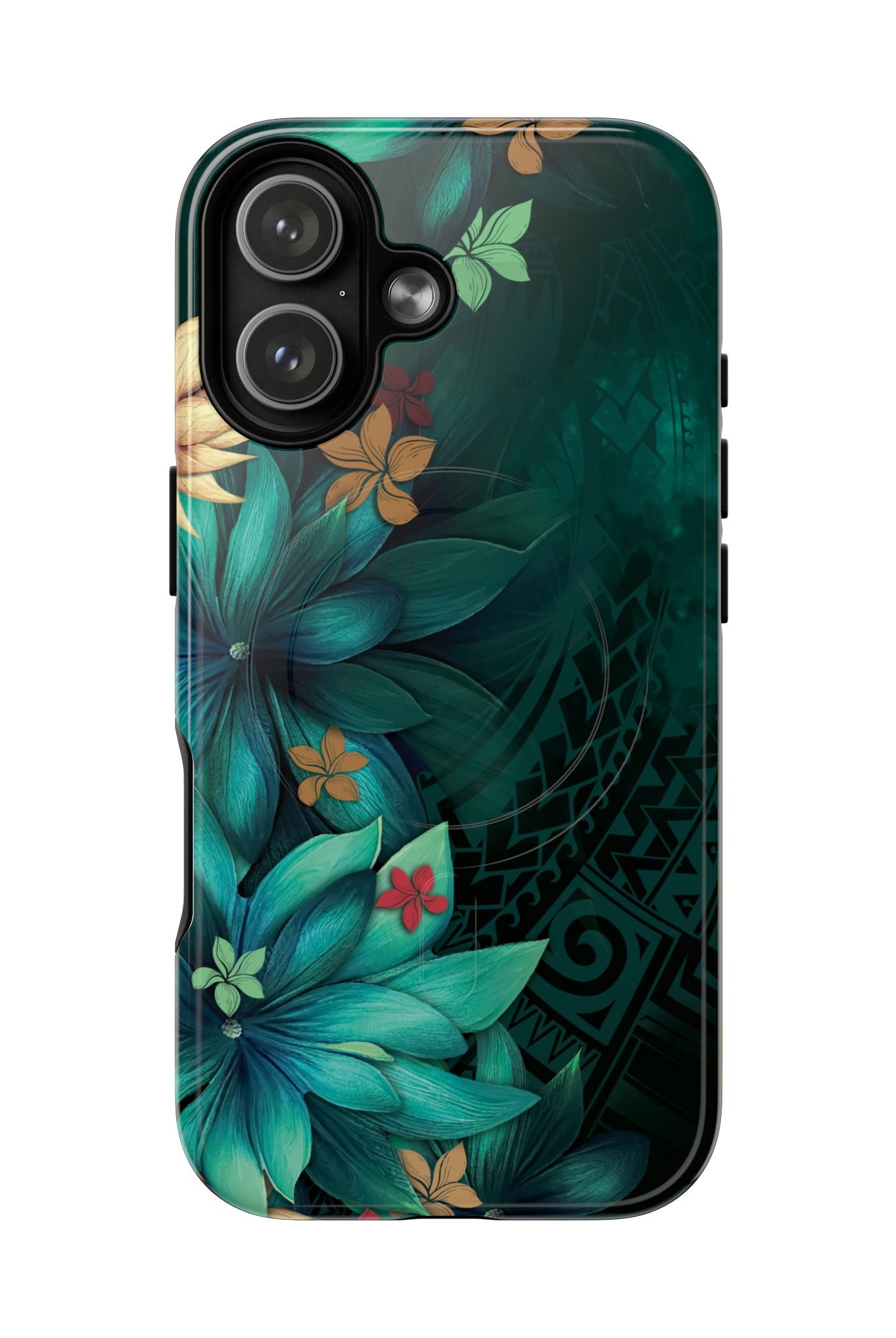 Aloha Whispers MagSafe iPhone Case iPhone 17 Glossy - Hawaiian Abstract Green Floral Polynesian Design - The Local Banyan