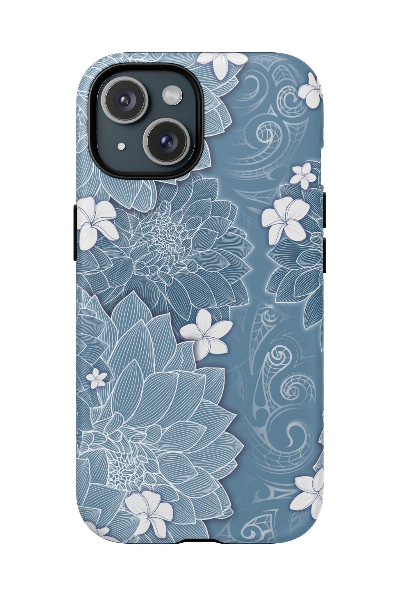 Pua La MagSafe iPhone Case iPhone 15 Matte - Hawaiian Golden Hibiscus Sun Flower Sapphire Design - The Local Banyan